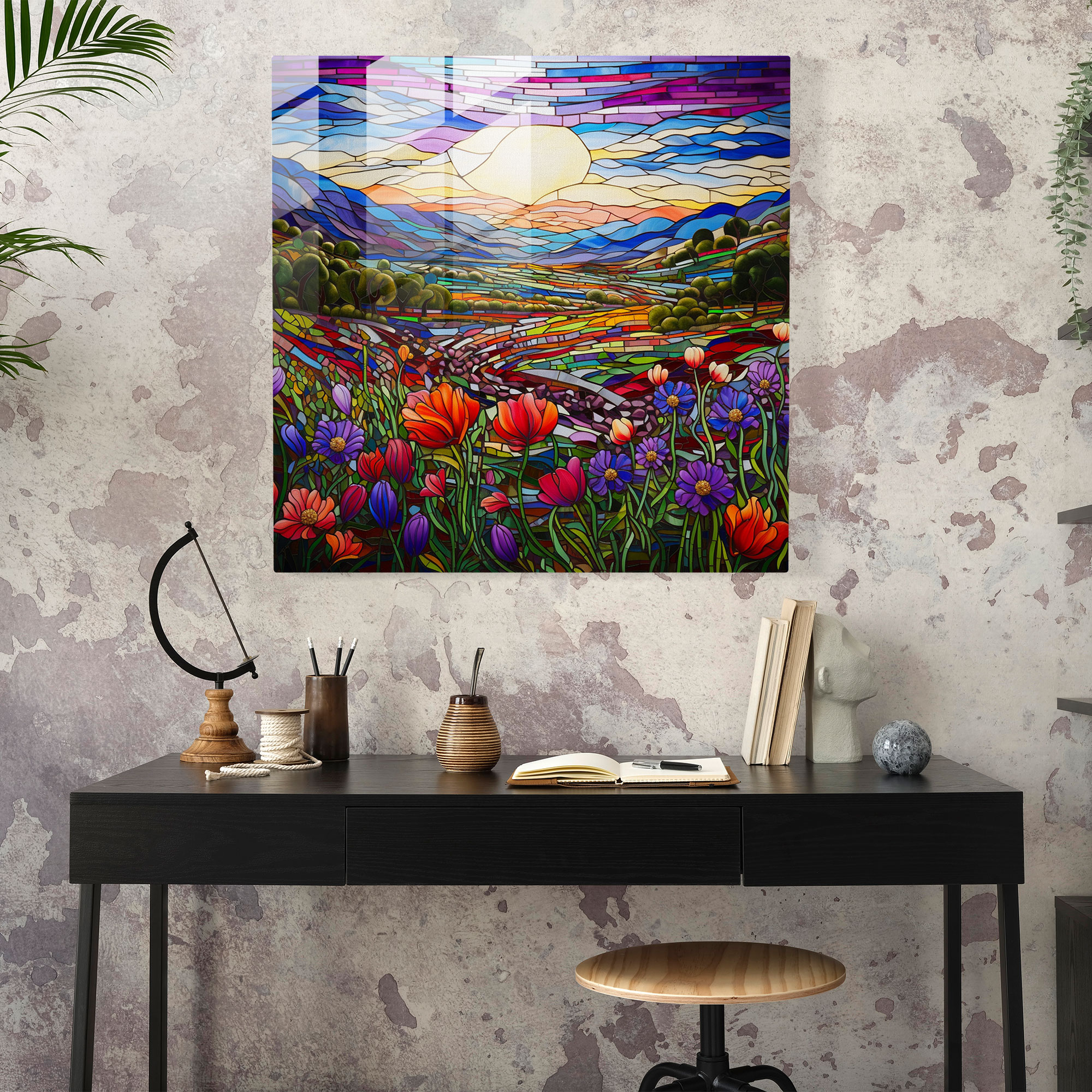 Anatolia Glass Print - Traditional Turkish Mosaic Art - Anatolia, Glass Art, Glass Print, Glass Wall Art