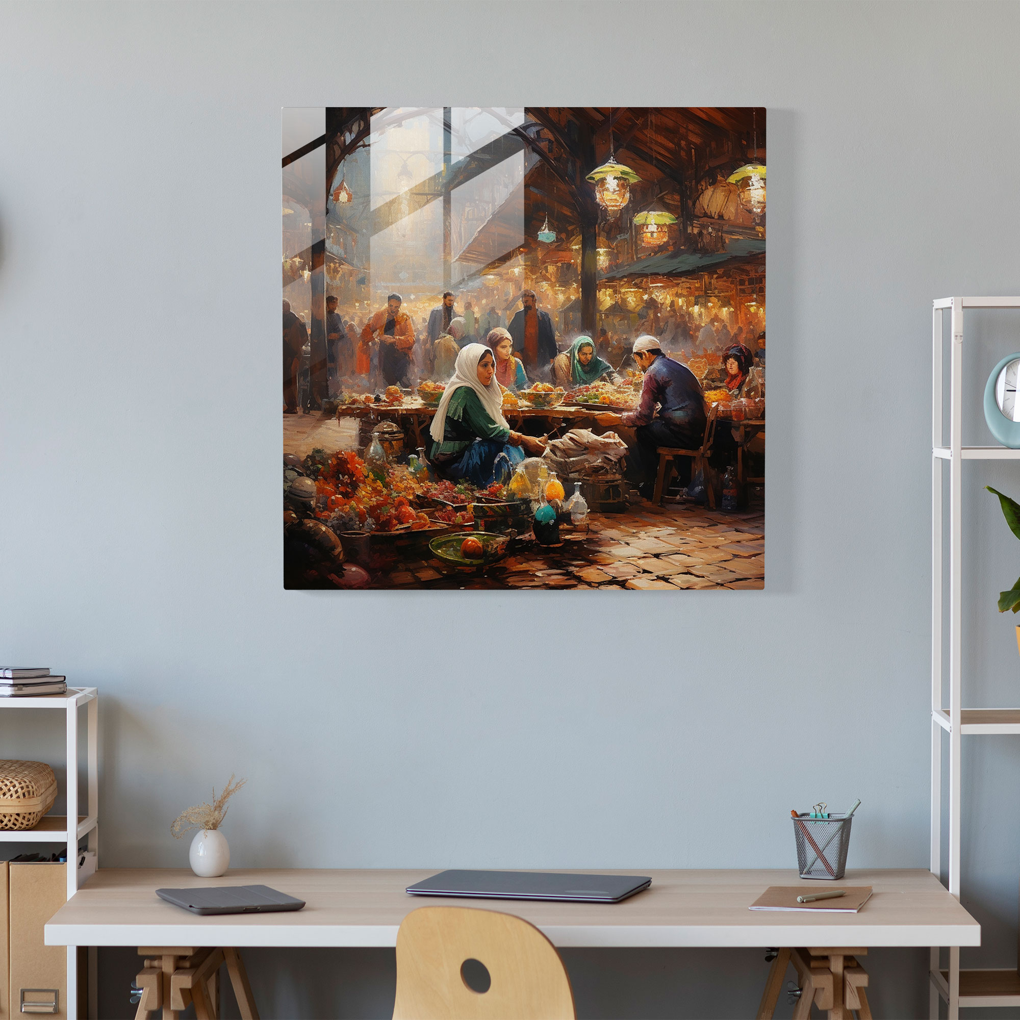 Anatolia Market Glass Print - Anatolia, Vibrant Atmosphere, Glass Art, Anatolia