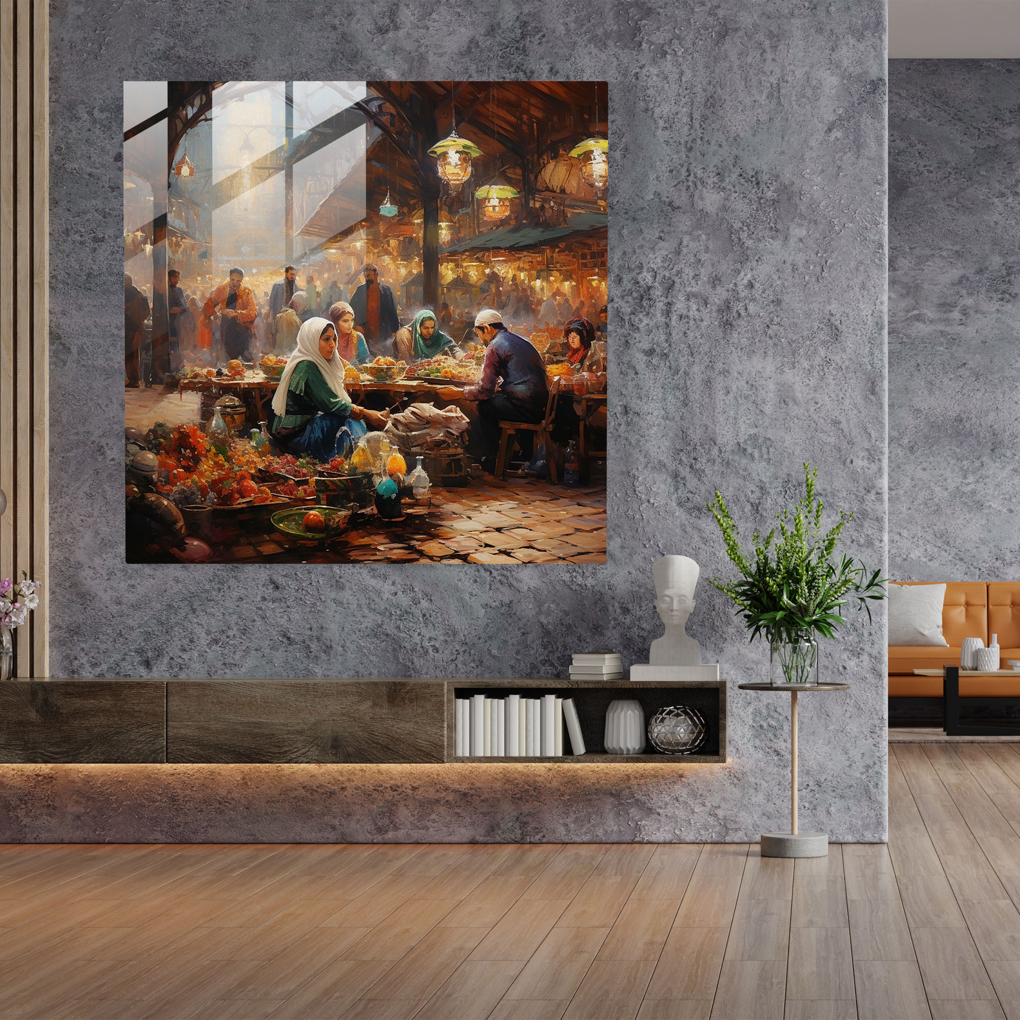 Anatolia Market Glass Print - Anatolia, Vibrant Atmosphere, Glass Art, Anatolia