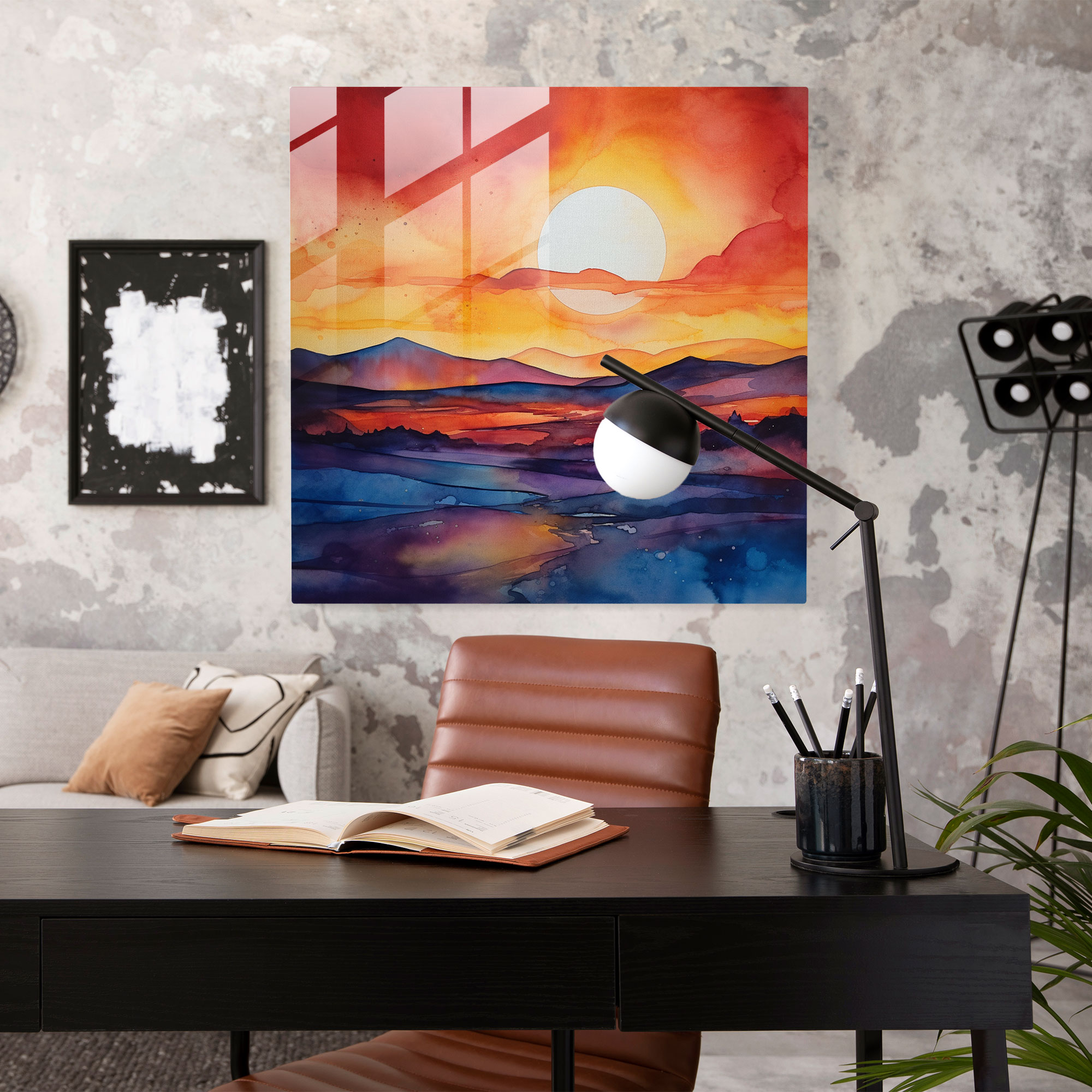 Anadolu Gün Batımı Cam Tablo - Anadolu Duvar Dekorasyonu Modern Sanat Cam Tablo