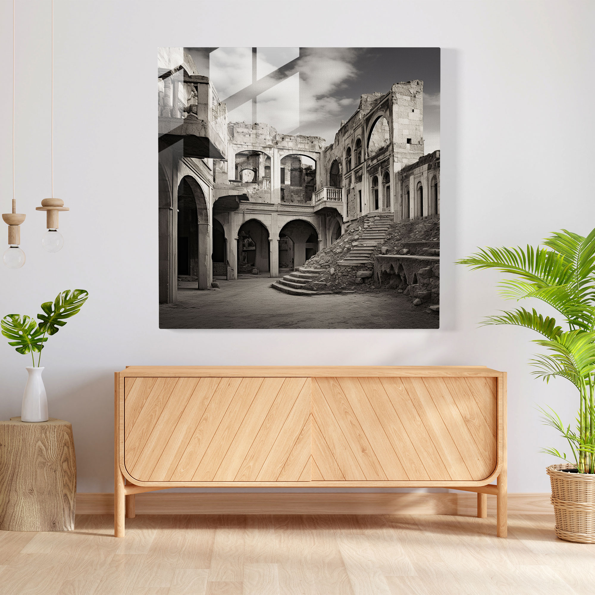 Anatolian Heritage Glass Print - Anatolia, Historical Site, Modern Art, Glass Print