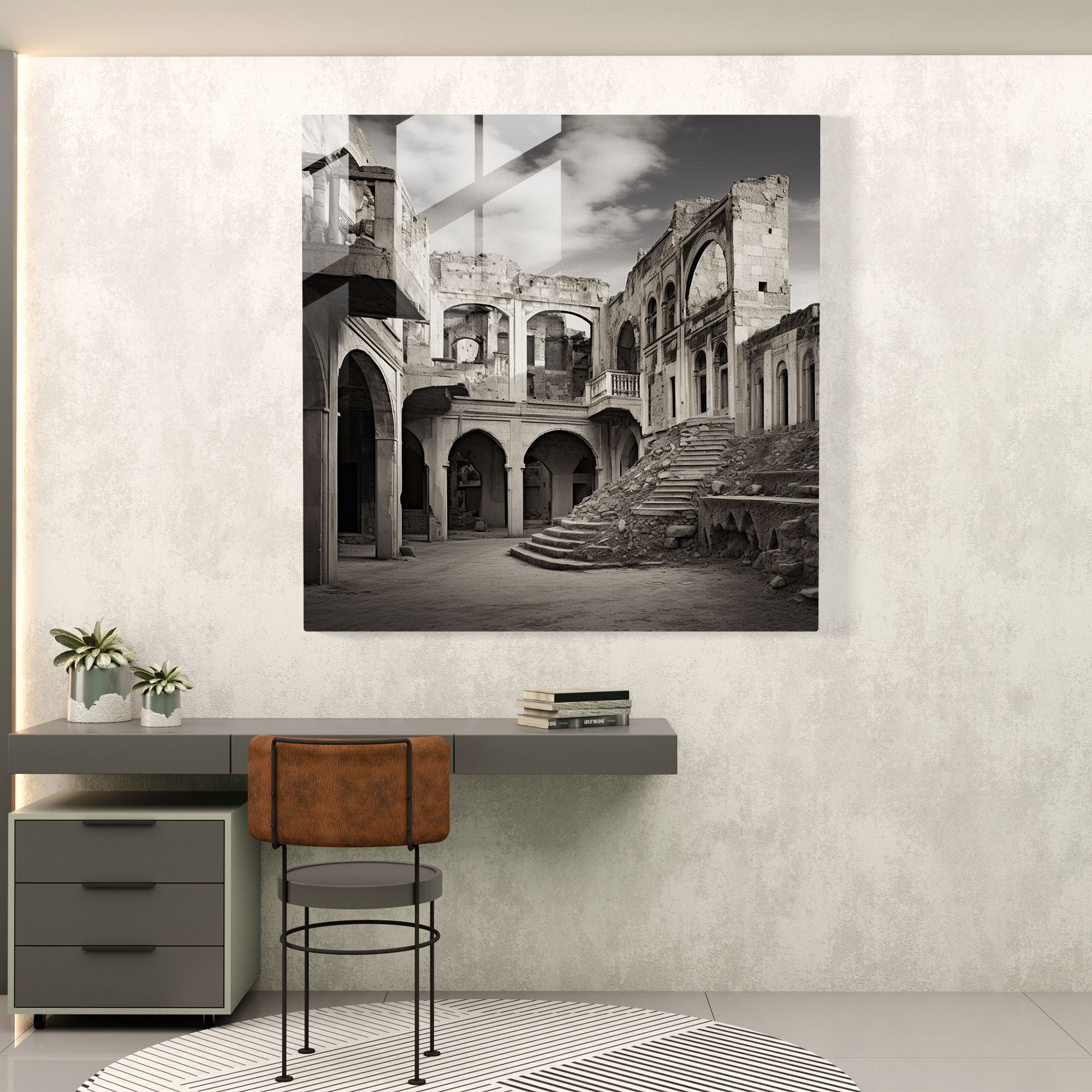 Anatolian Heritage Glass Print - Anatolia, Historical Site, Modern Art, Glass Print