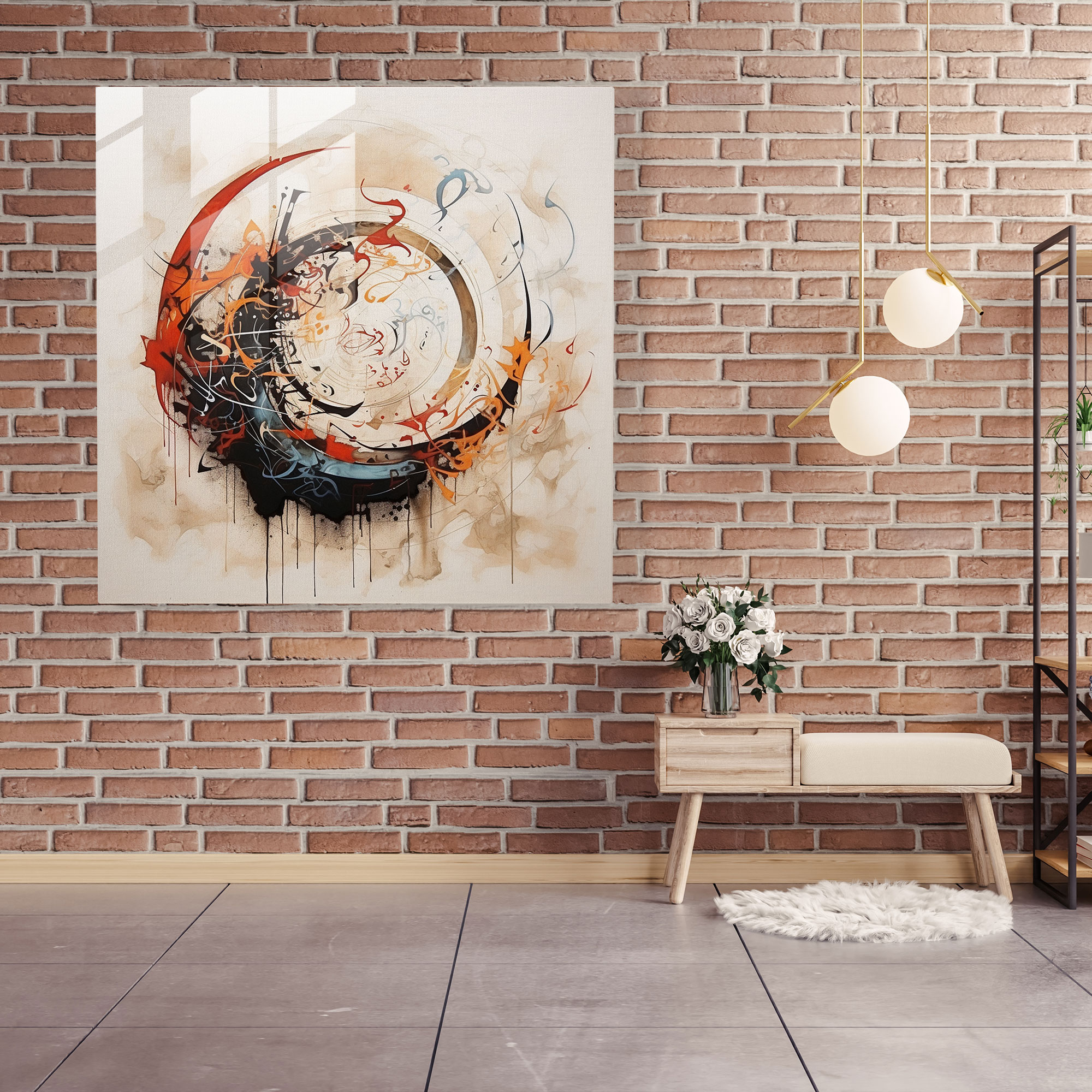 Anatolia Calligraphy Glass Print - Anatolia, Modern Art, Traditional Anatolian Script, Glass Art