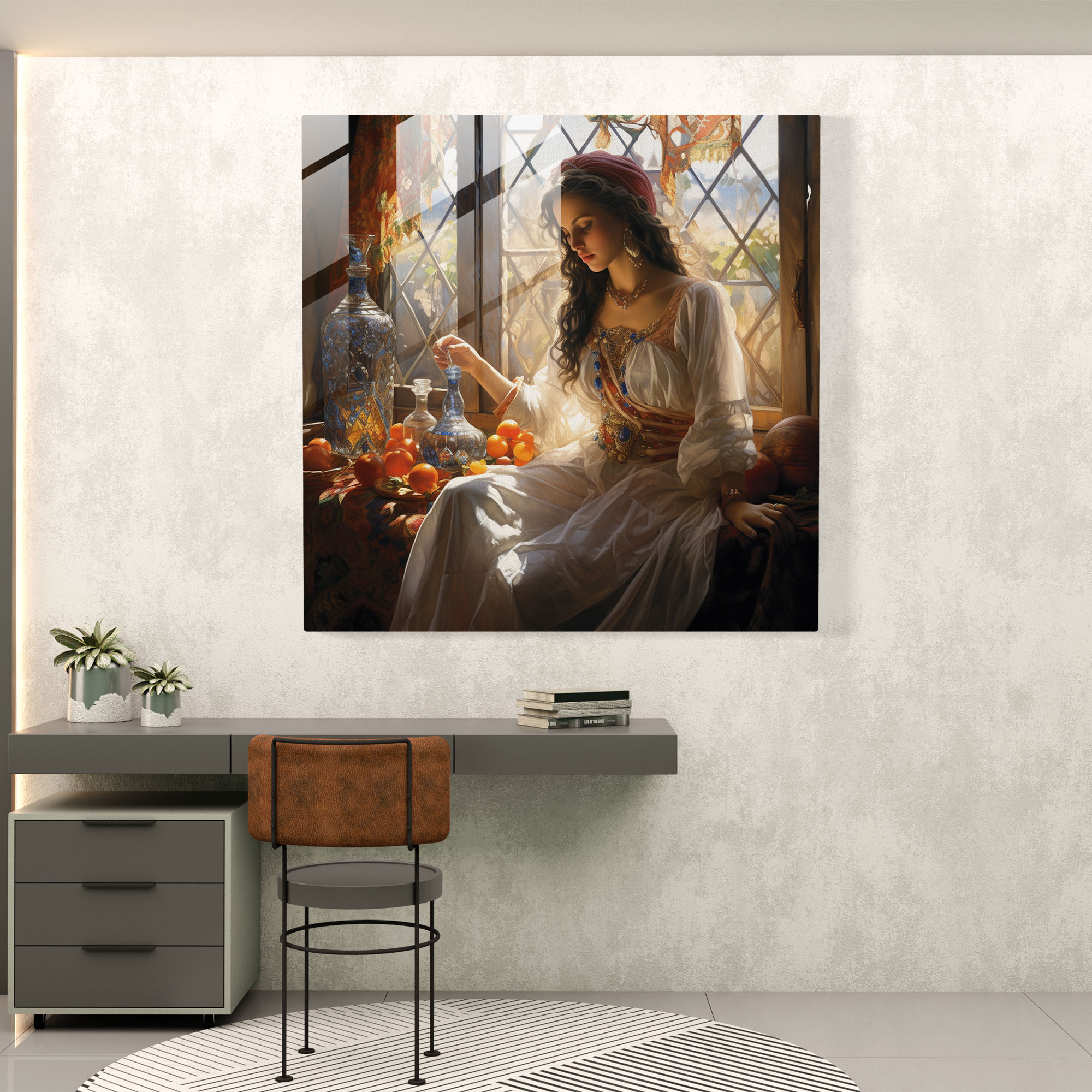 Anatolia Glass Print - Contemporary Representation Of Anatolian Traditions - Anatolia, Home Decoration, Anatolia, Glass Print