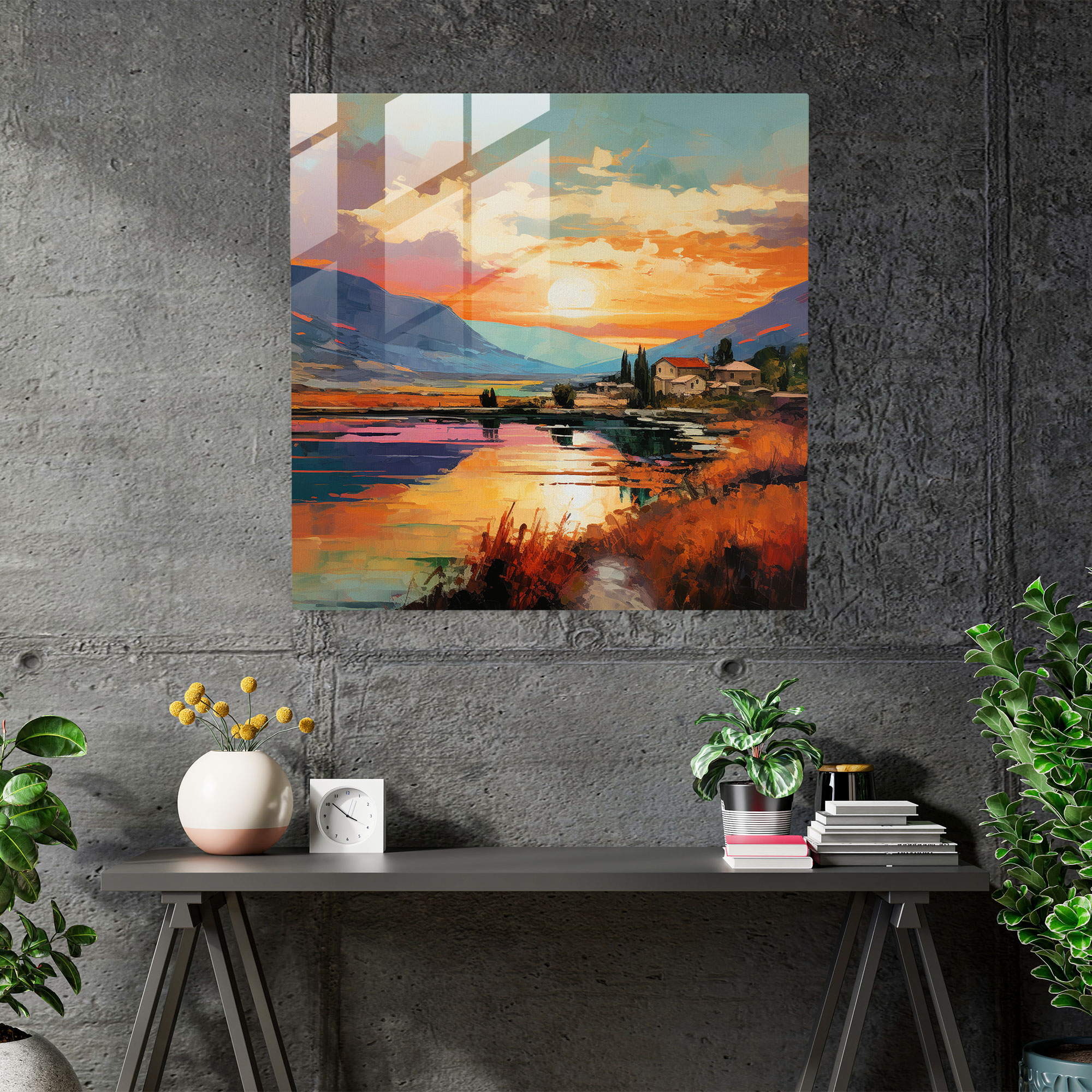 Anatolia Impressionist Glass Print - Anatolia, Vibrant Colors, Home Decoration, Wall Decoration