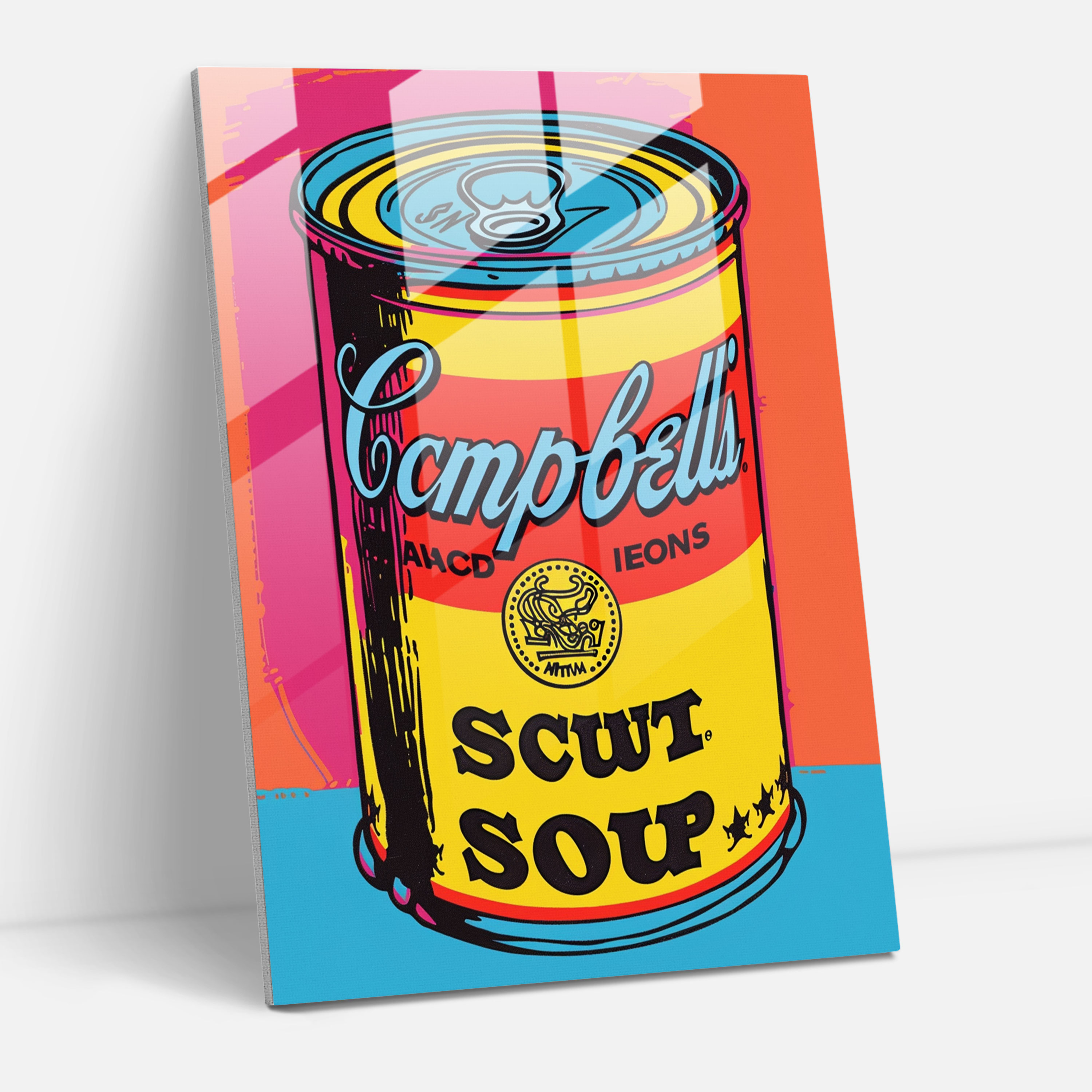 Andy Warhol Glass Print: Campbell's Soup Can - Andy Warhol, Modern Art, Glass Print, Glass Wall Art