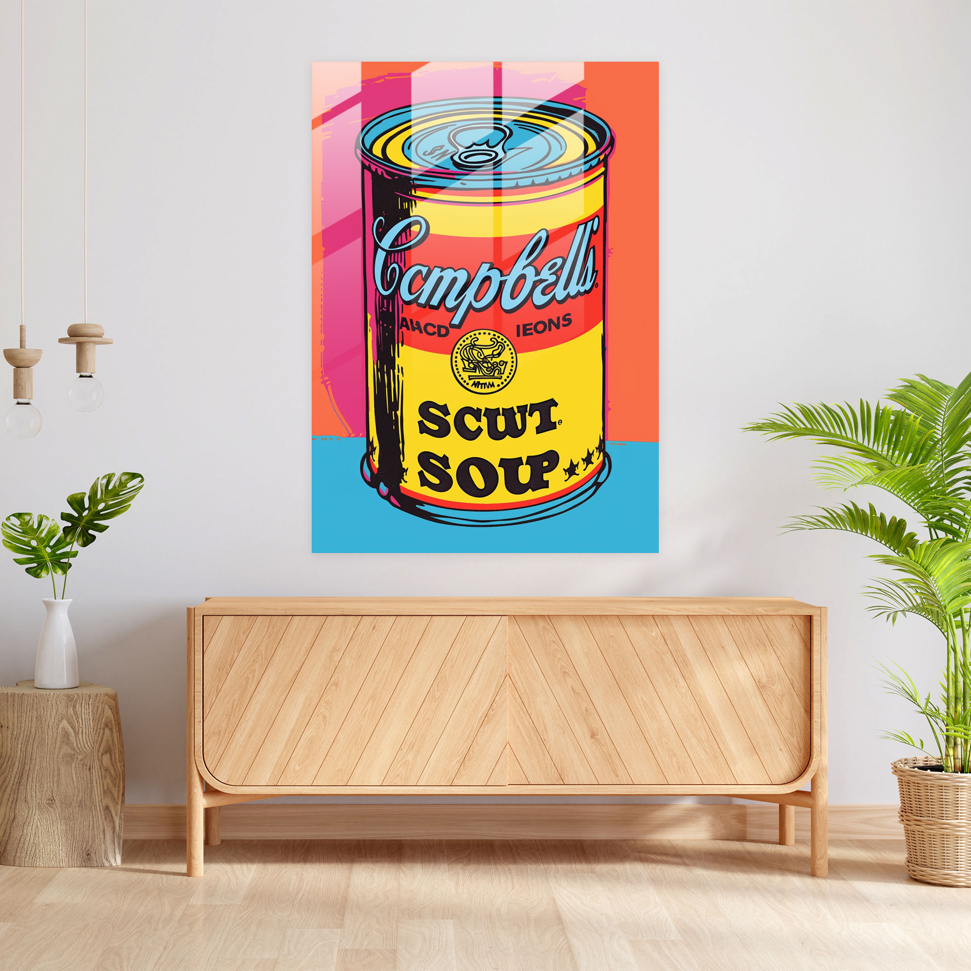 Andy Warhol Glass Print: Campbell's Soup Can - Andy Warhol, Modern Art, Glass Print, Glass Wall Art