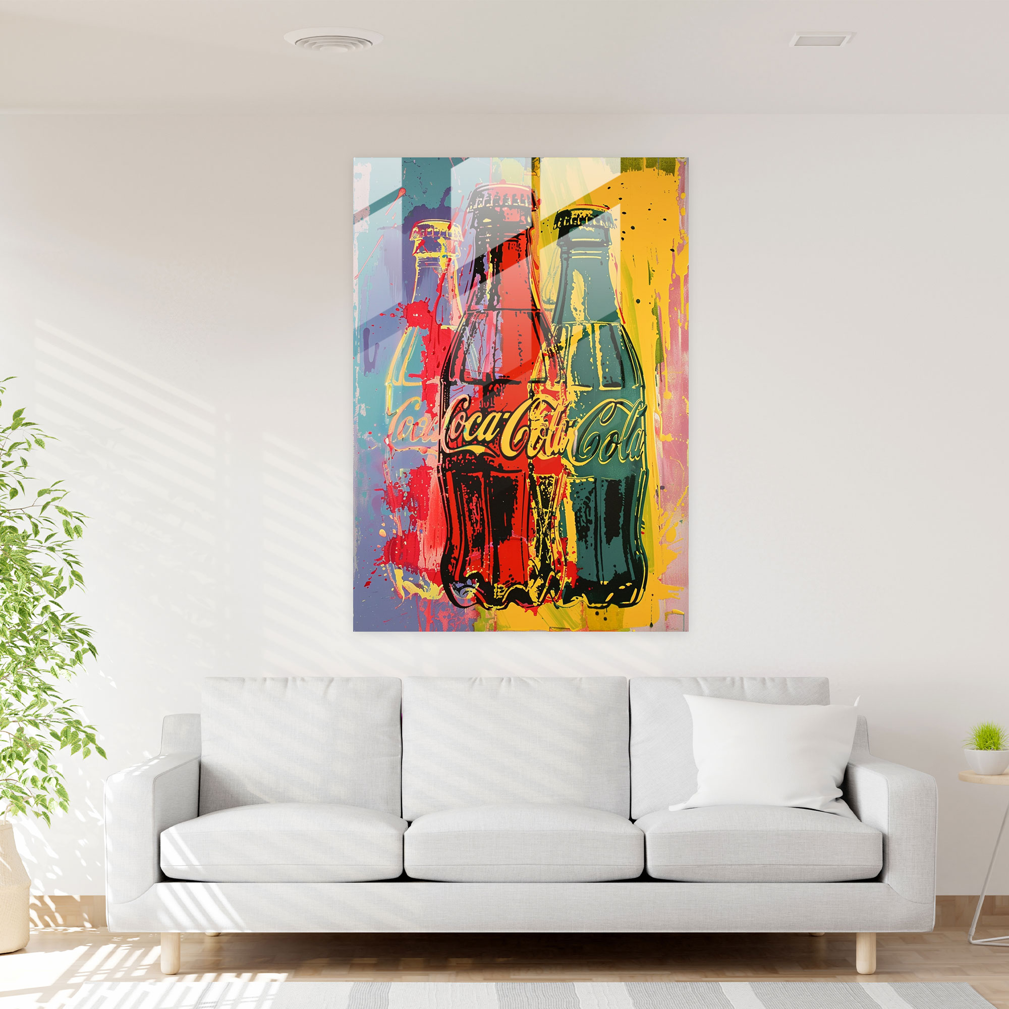 Andy Warhol Cam Tablosu: Coca-Cola Şişeleri - Ev Dekorasyonu Pop Sanat