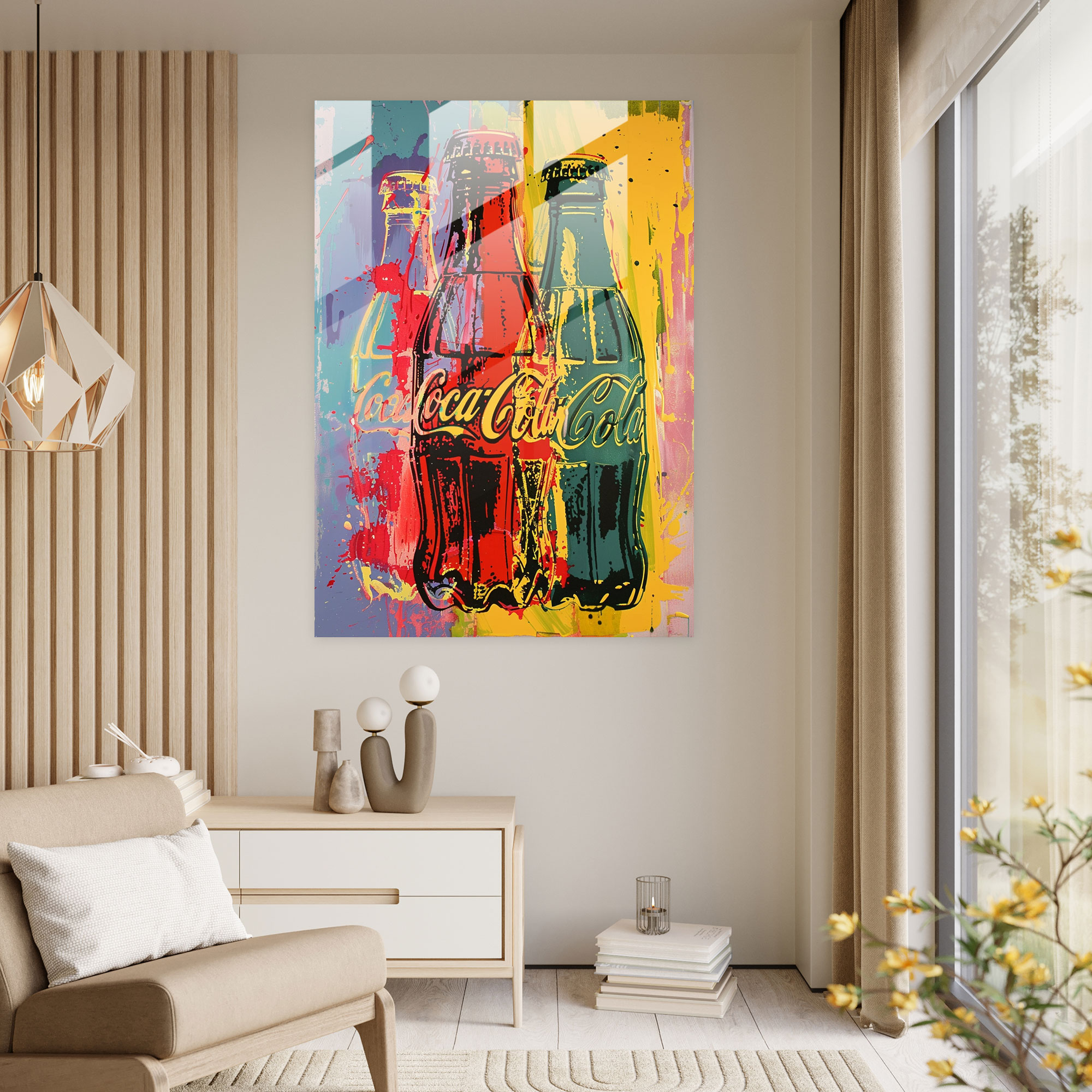 Andy Warhol Cam Tablosu: Coca-Cola Şişeleri - Ev Dekorasyonu Pop Sanat
