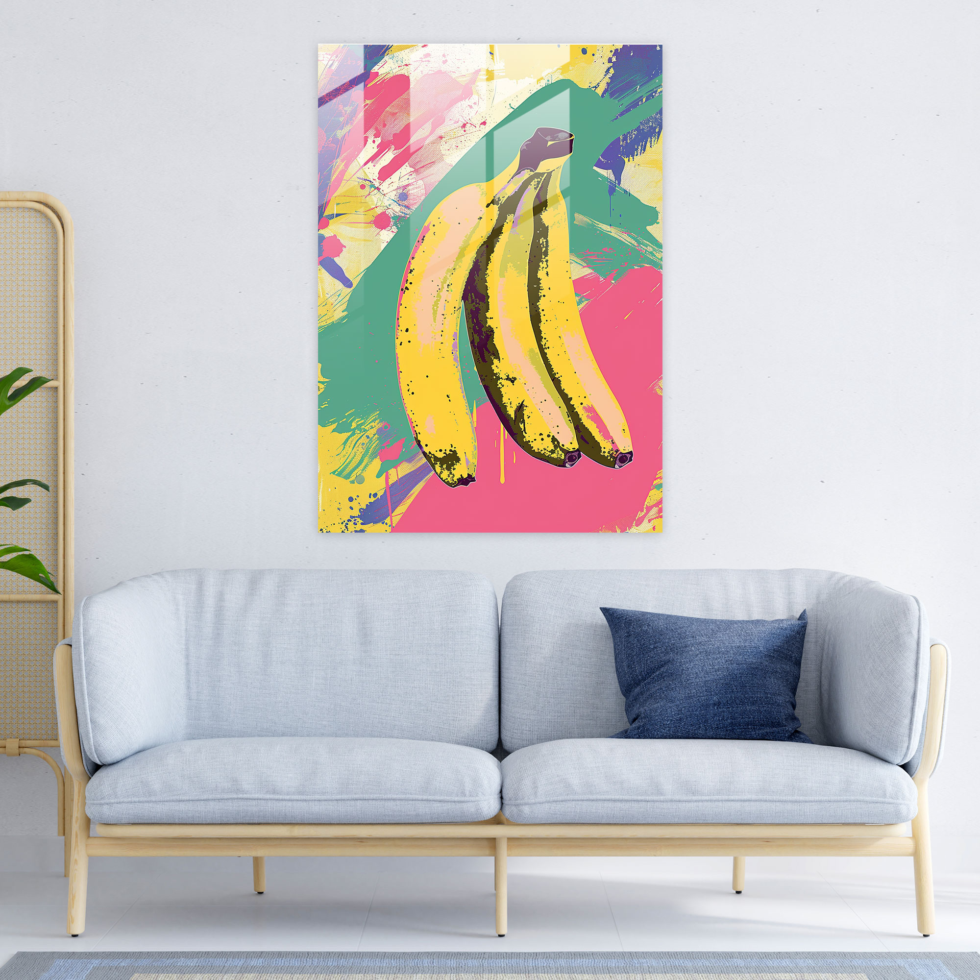 Andy Warhol Glass Art: Banana Illustration - Andy Warhol, Illustration, Modern Art, Wall Decoration