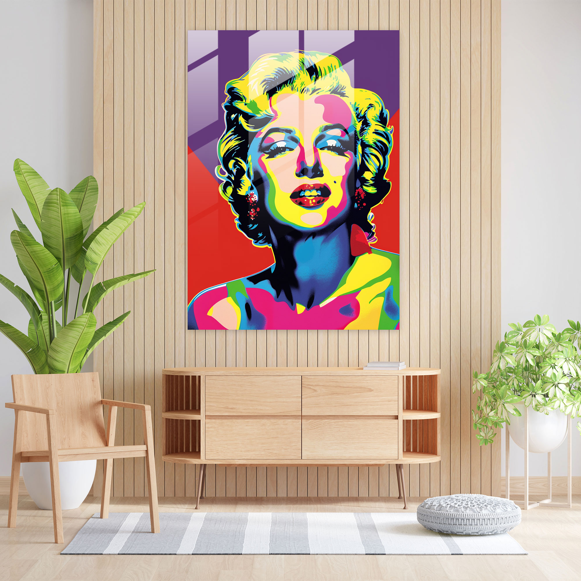 Andy Warhol Cam Tablo Marilyn Monroe - Pop Art Canlı Renkler