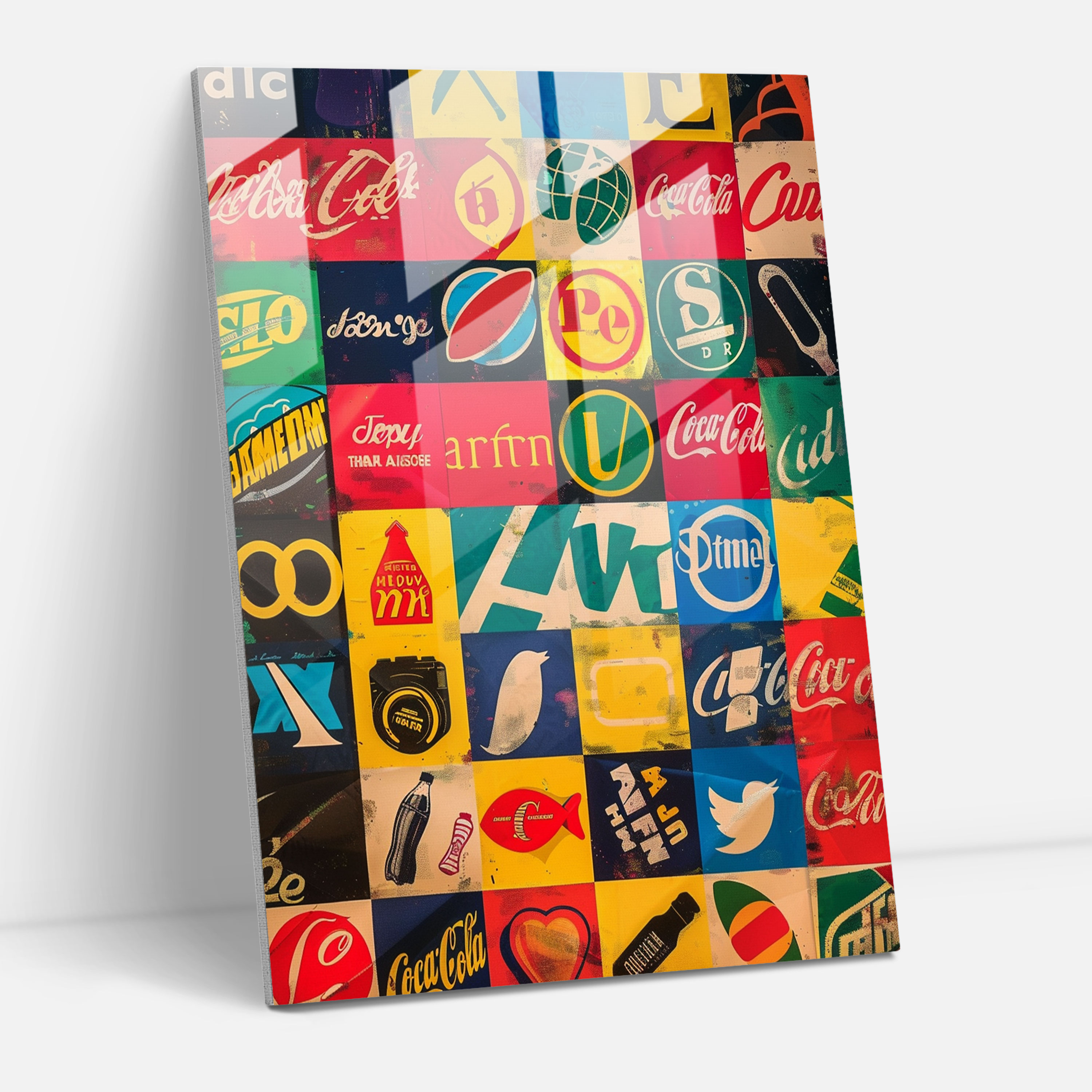 Andy Warhol Cam Tablo Marka Logoları - Pop Art Andy Warhol Cam Tablo
