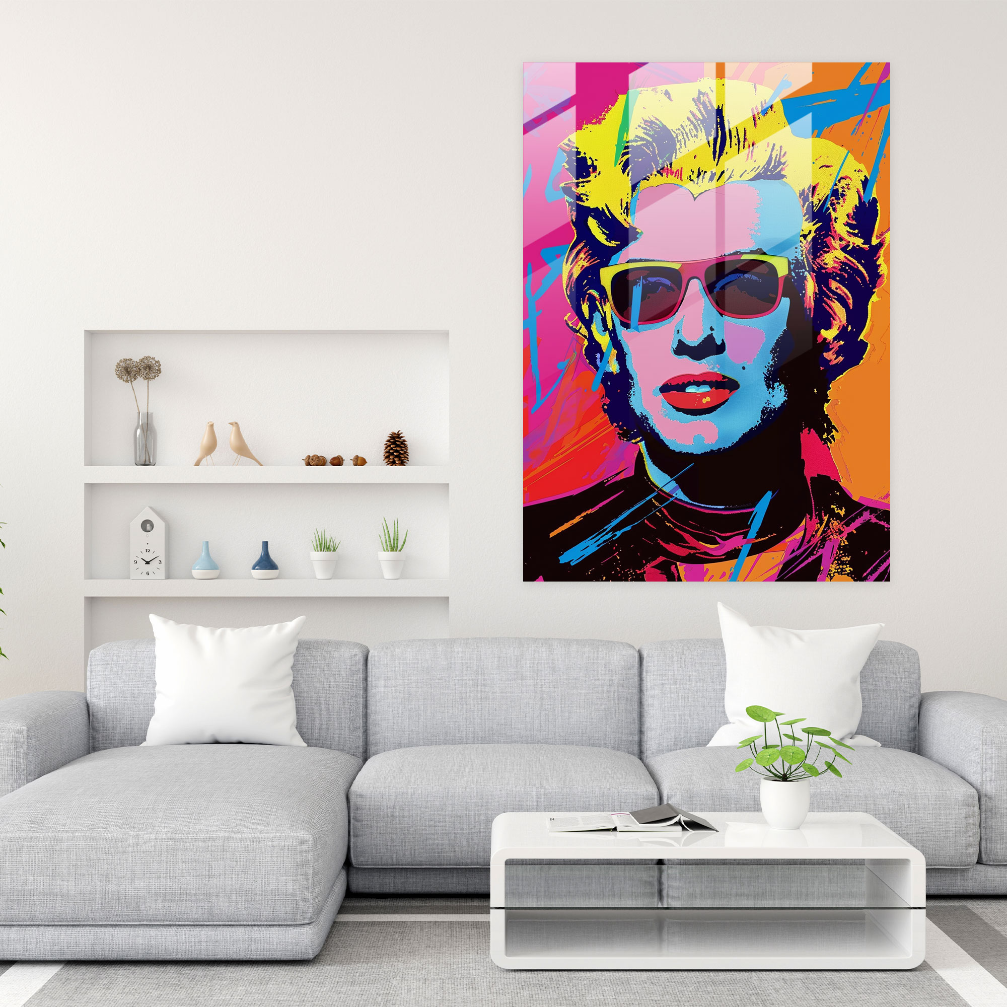 Andy Warhol Duvar Dekorasyonu Cam Tablo - Modern Sanat