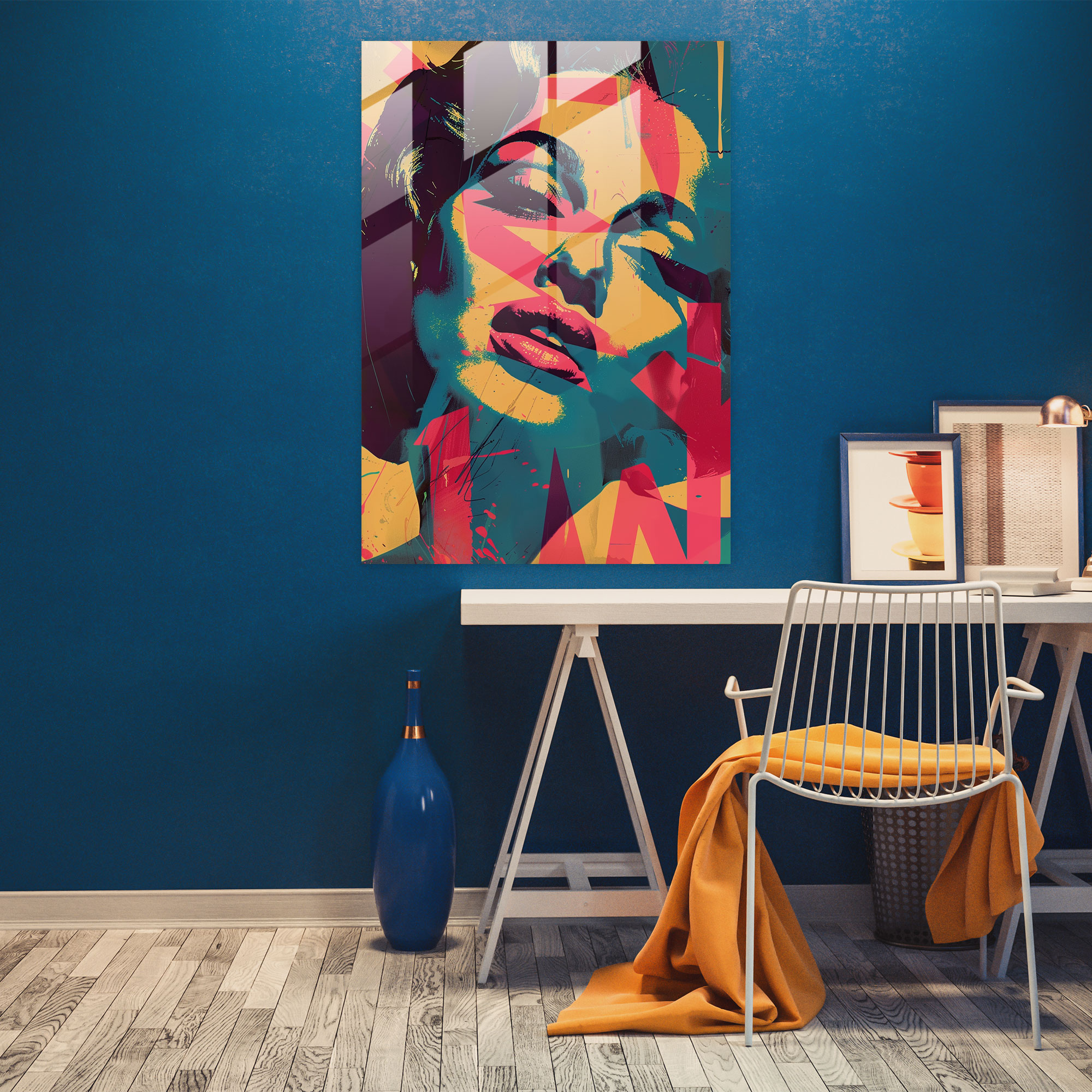 Andy Warhol Tipografi Ev Dekorasyonu Cam Tablo - Modern Sanat Andy Warhol