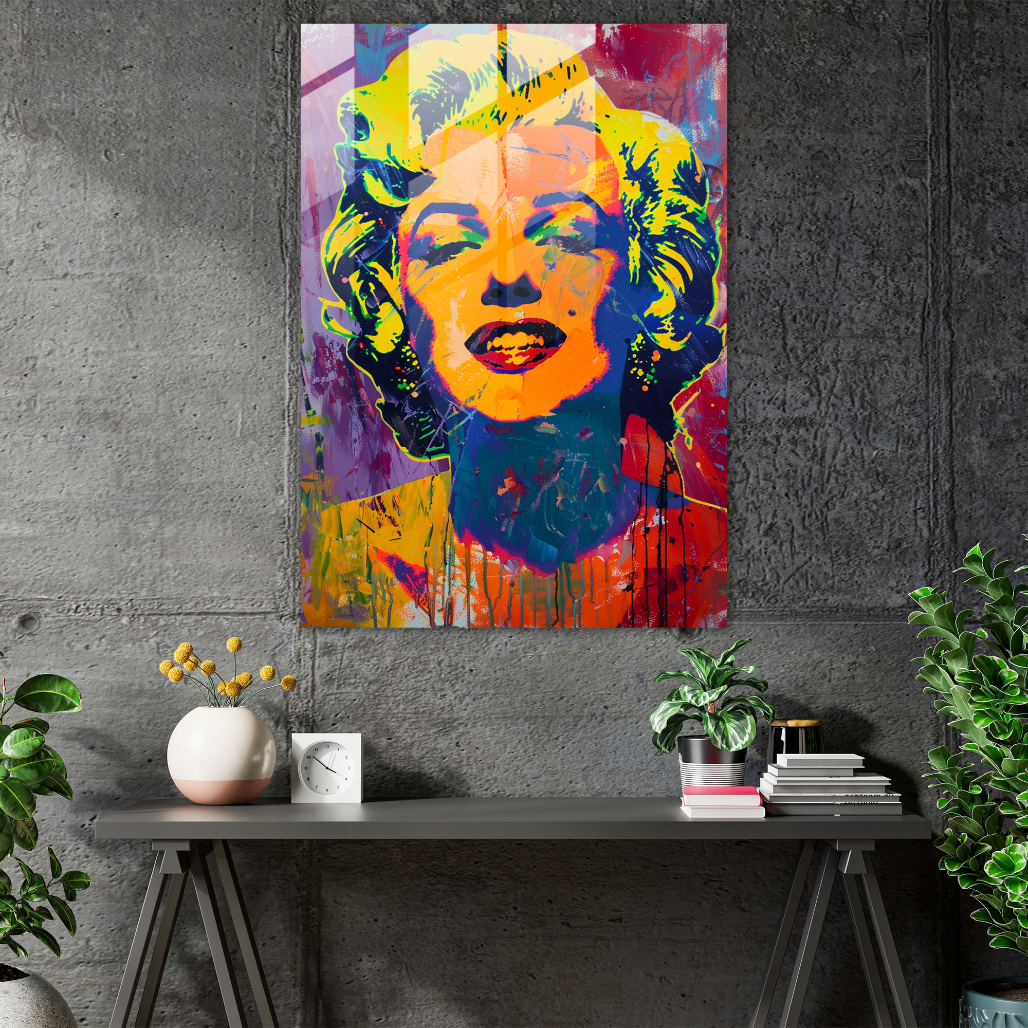 Andy Warhol Ev Dekorasyonu - Cam Tablo Modern Sanat