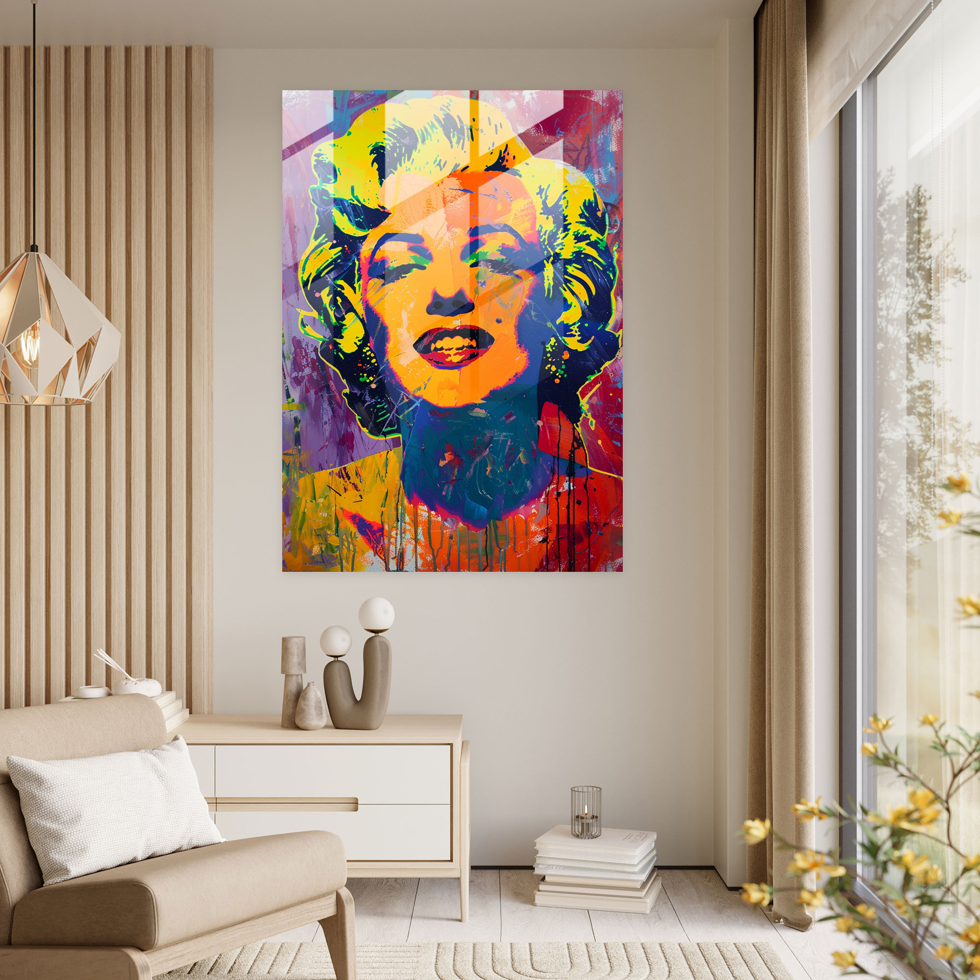 Andy Warhol Ev Dekorasyonu - Cam Tablo Modern Sanat