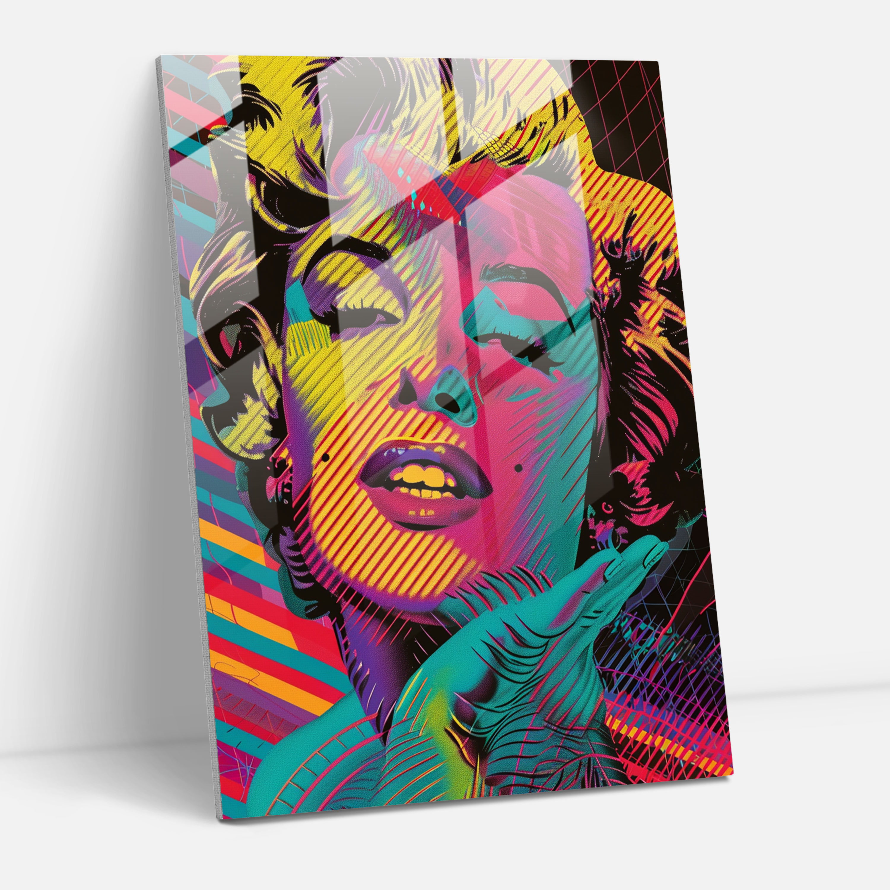Andy Warhol Cam Tablo Marilyn Monroe - Duvar Sanatı Cam Sanat Cam Tablo