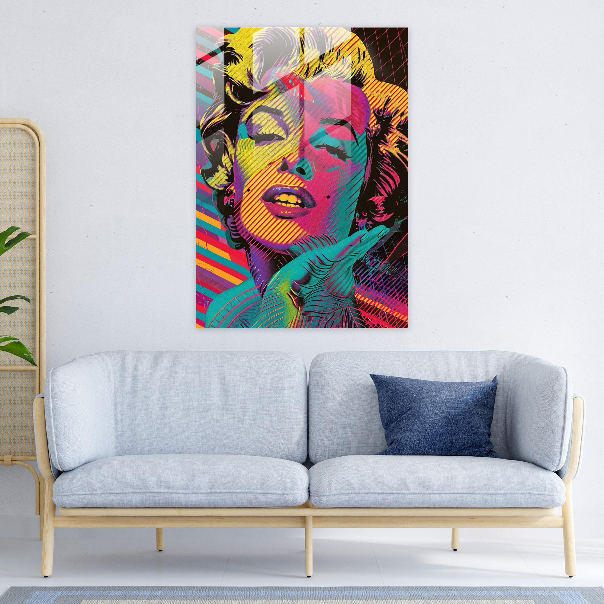 Andy Warhol Cam Tablo Marilyn Monroe - Duvar Sanatı Cam Sanat Cam Tablo