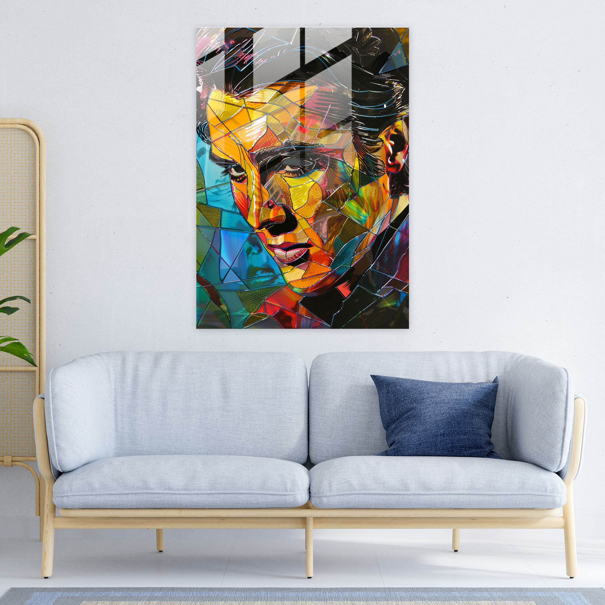 Andy Warhol Cam Tablo Elvis Presley Portresi - Ev Dekorasyonu için Andy Warhol Cam Tablo