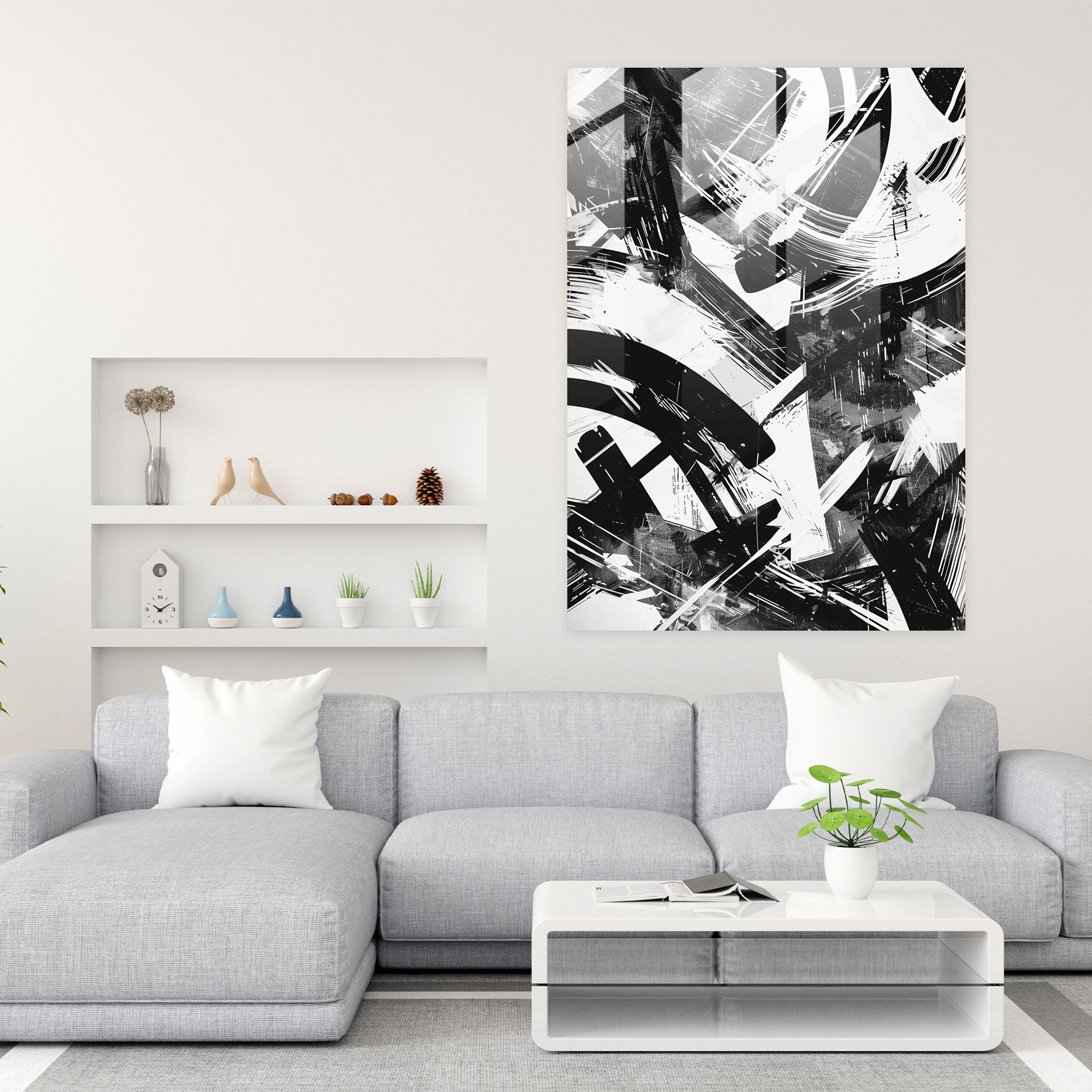 Andy Warhol Glass Print Abstract Design - Andy Warhol, Home Decoration, Andy Warhol, Glass Art