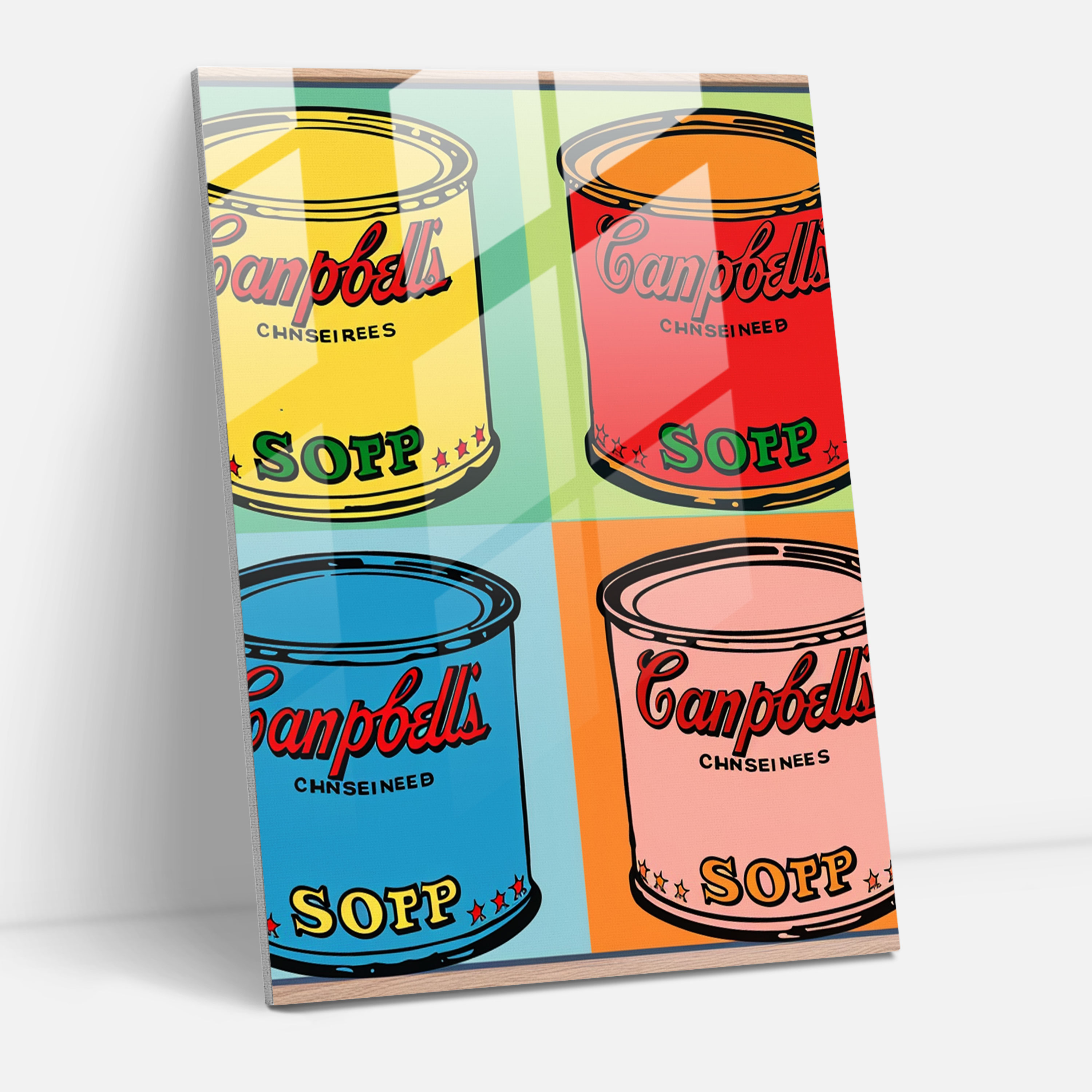 Andy Warhol'un Glass Art - Campbell's Soup Kutuları
Not: Wall Decoration kelimesini Türkçe'de Duvar Dekorasyonu olarak kullanabilirsiniz.