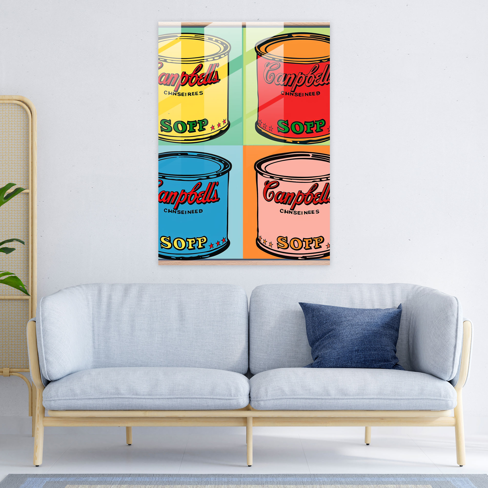 Andy Warhol'un Glass Art - Campbell's Soup Kutuları
Not: Wall Decoration kelimesini Türkçe'de Duvar Dekorasyonu olarak kullanabilirsiniz.
