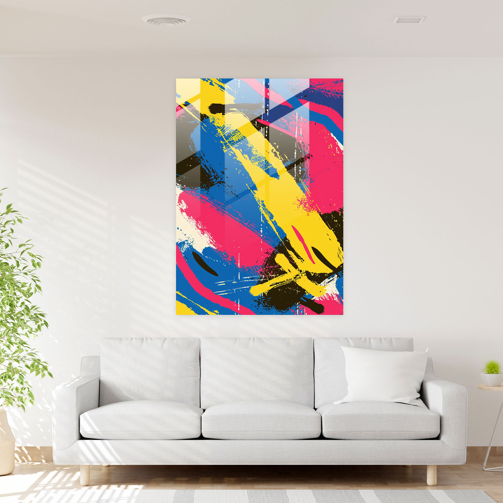 Andy Warhol Cam Tablo - Canlı Renklerde Grafik Desen - Duvar Sanatı Cam Sanatı