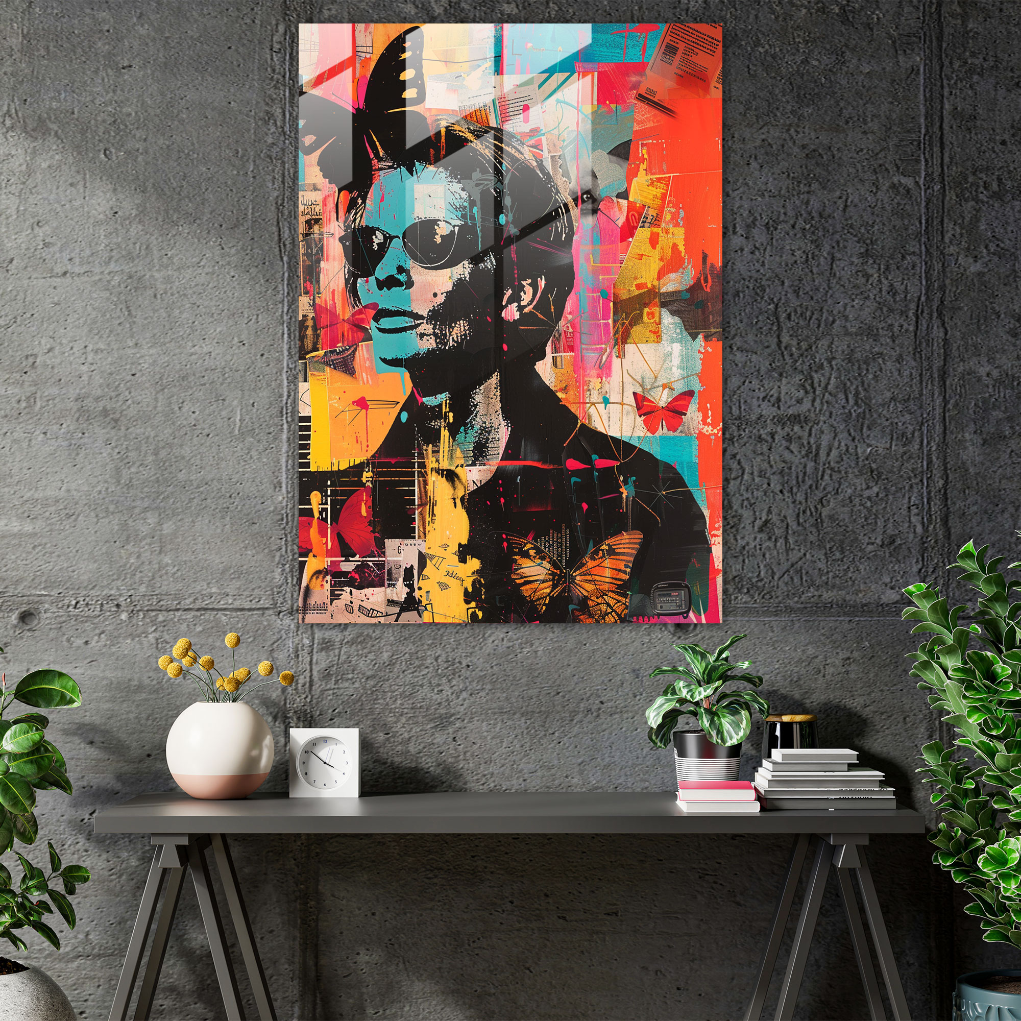Andy Warhol Ev Dekorasyonu - İkonik Semboller Kolajı - Modern Sanat Duvar Dekorasyonu Cam Sanatı