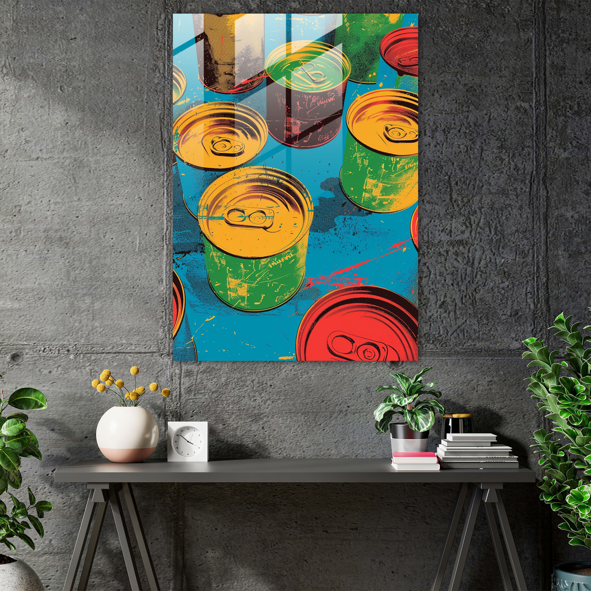 Andy Warhol Çam Tablo Çorba Kutuları Modern Duvar Sanatı - Andy Warhol Modern Sanat Ev Dekorasyonu Duvar Dekorasyonu