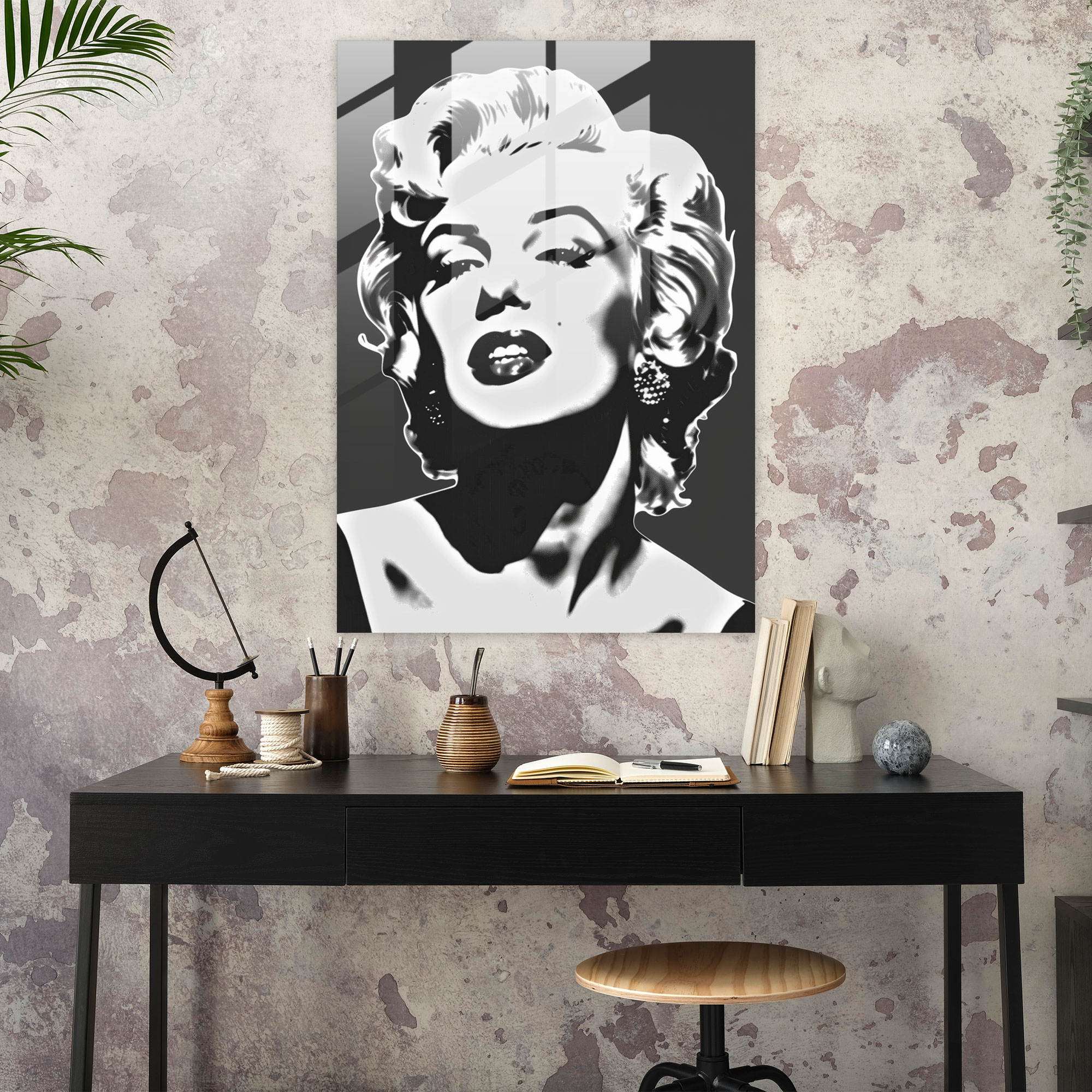 Andy Warhol Cam Tablo Marilyn Monroe Ev Dekorasyonu - Modern Sanat