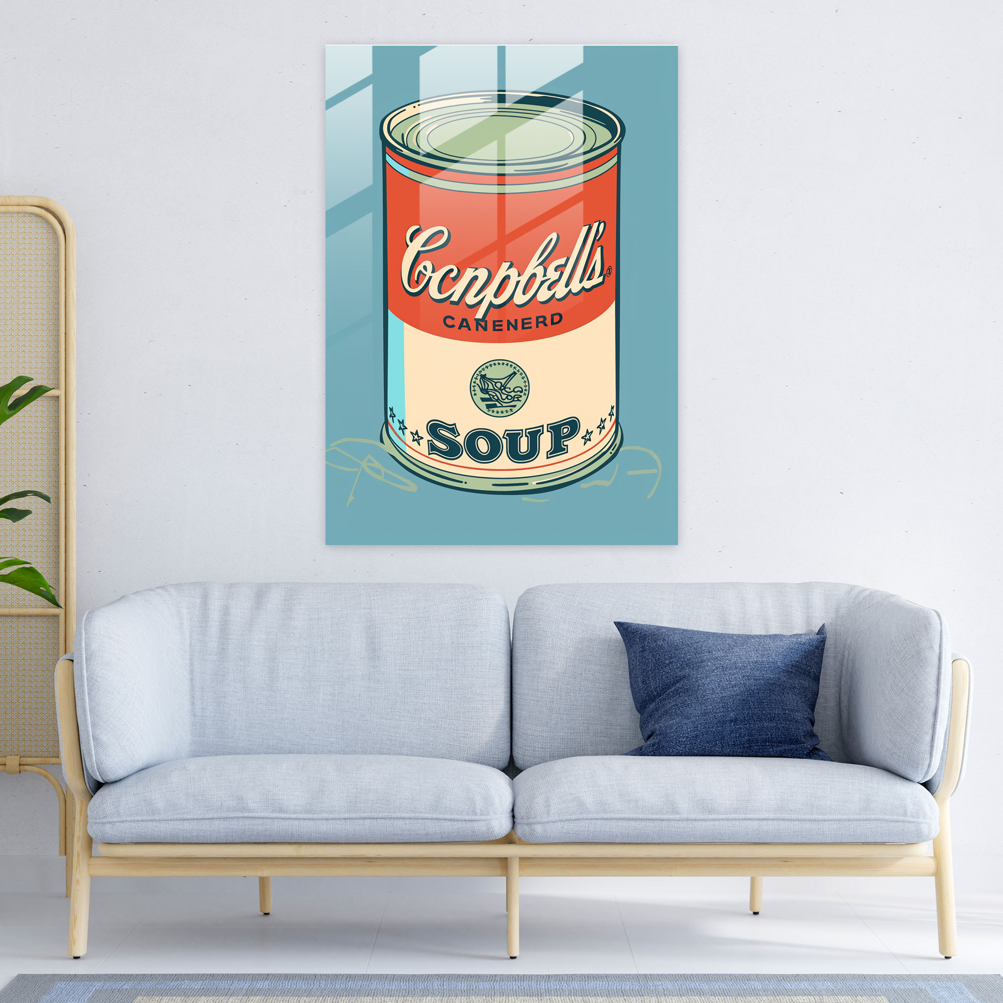 Andy Warhol Cam Sanatı Campbell's Soup Can Duvar Dekorasyonu - Modern Sanat Duvar Dekorasyonu