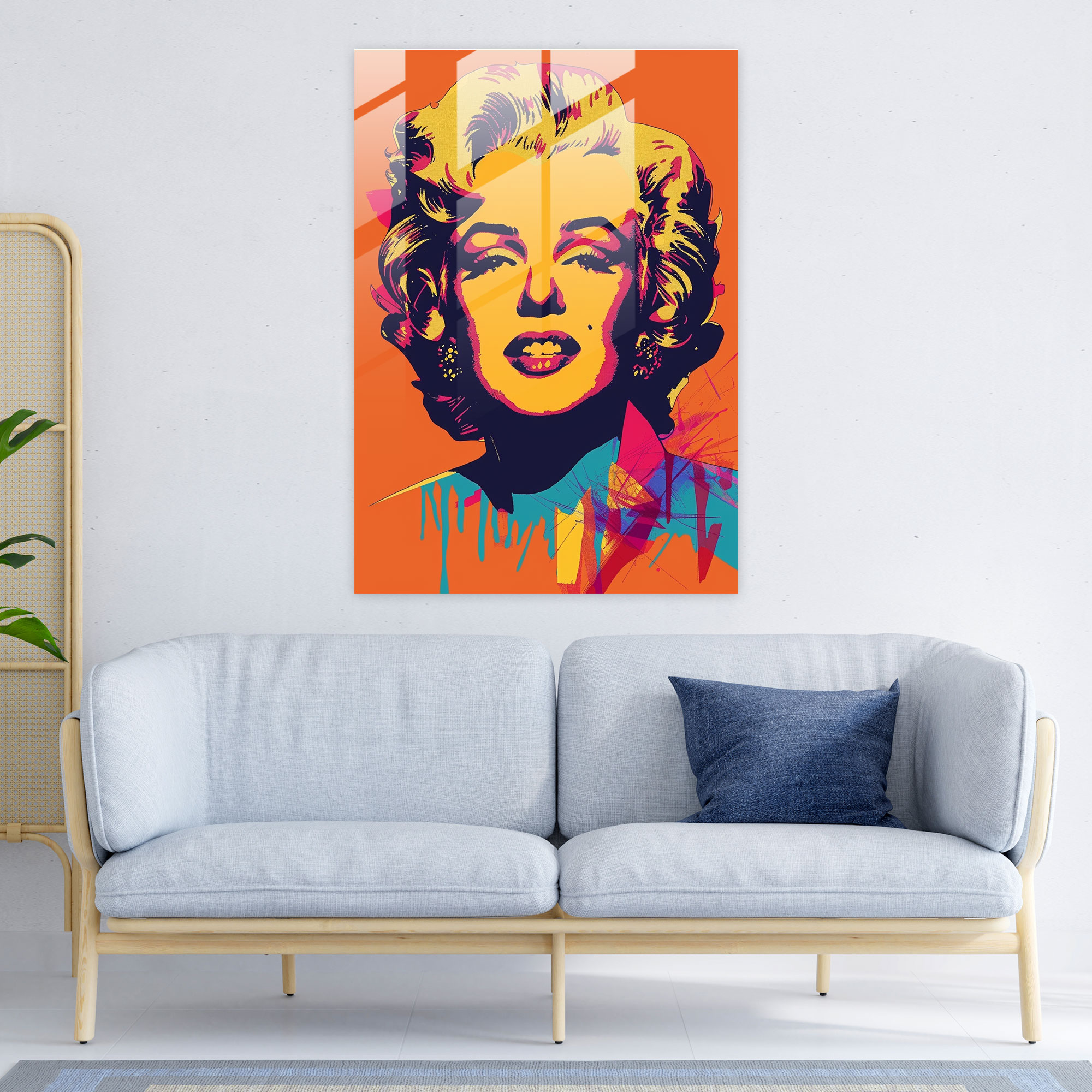 Marilyn Monroe Cam Tablo Duvar Sanatı - Andy Warhol Cam Duvar Sanatı Duvar Dekorasyonu