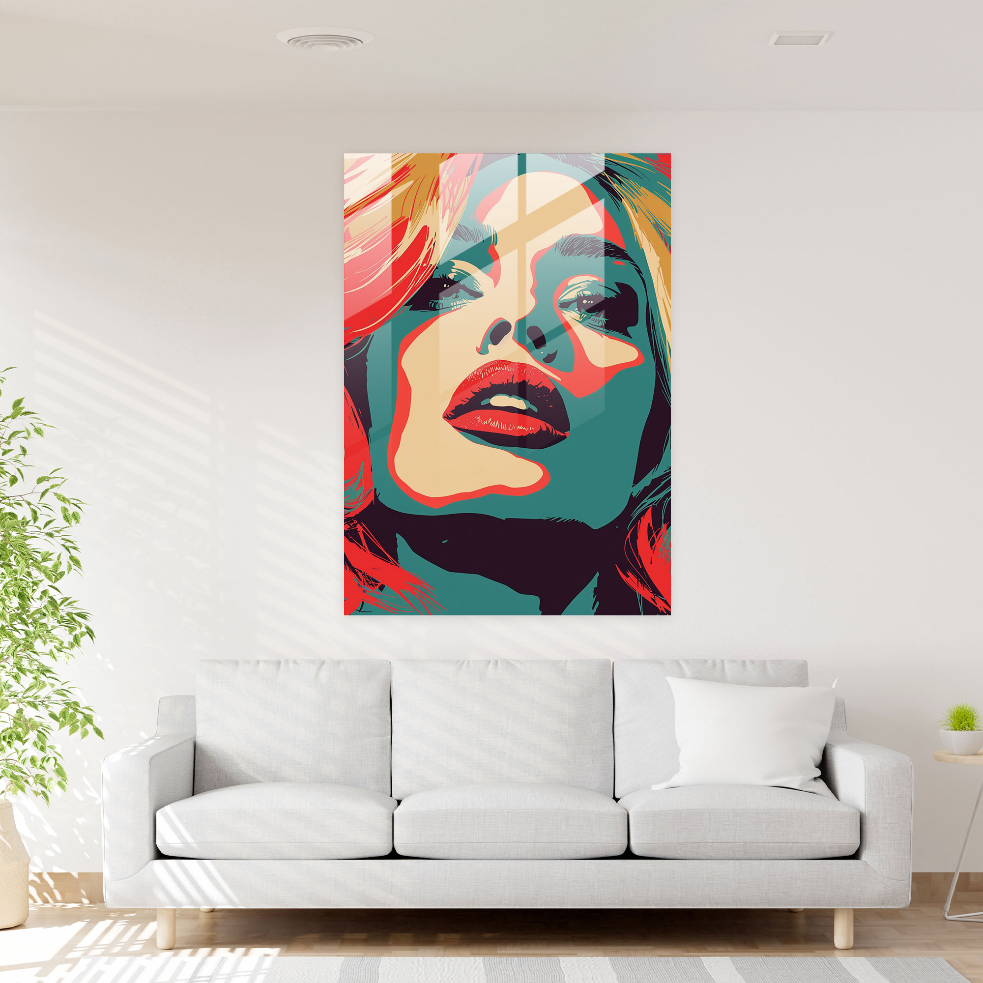 Andy Warhol Cam Tablo Retro Tasarım - Duvar Sanatı Ev Dekorasyonu