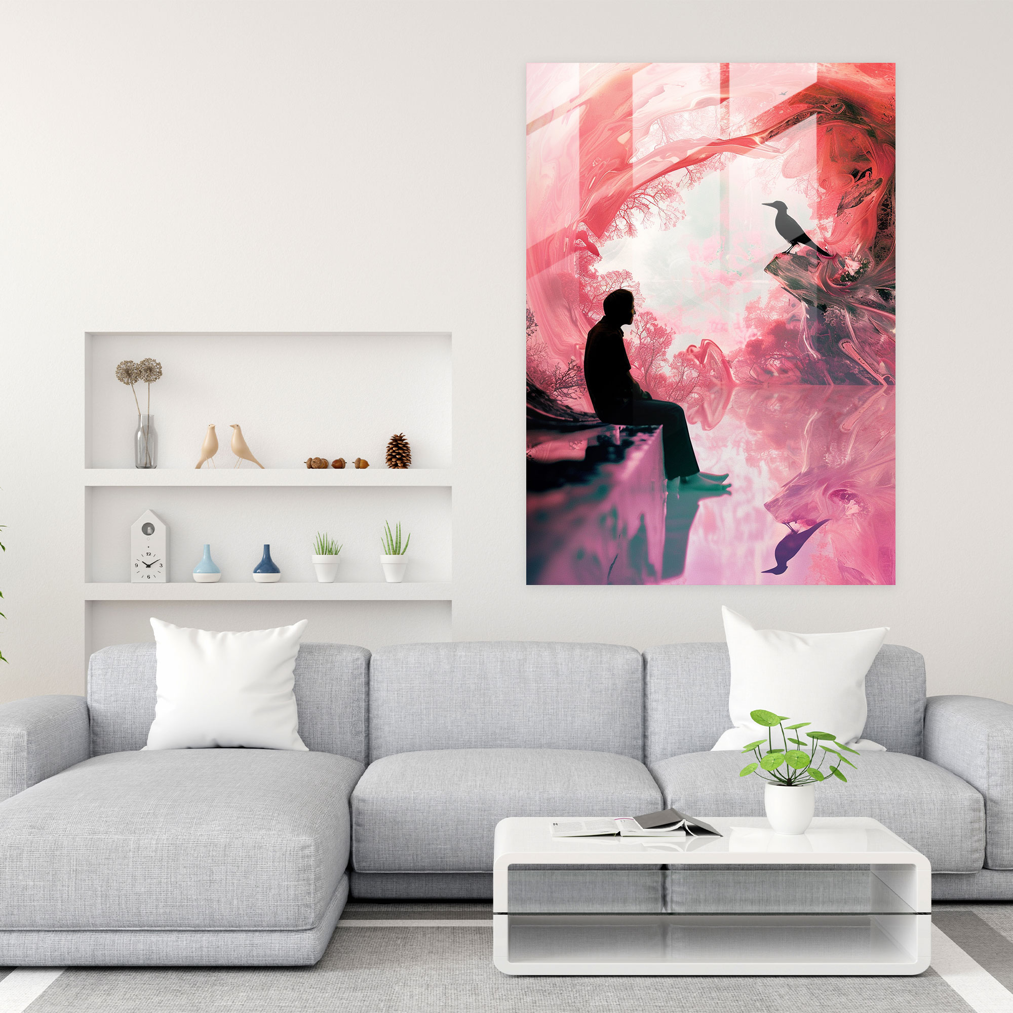 Andy Warhol Glass Print Surreal Scene - Andy Warhol, Glass Wall Art, Andy Warhol, Modern Art