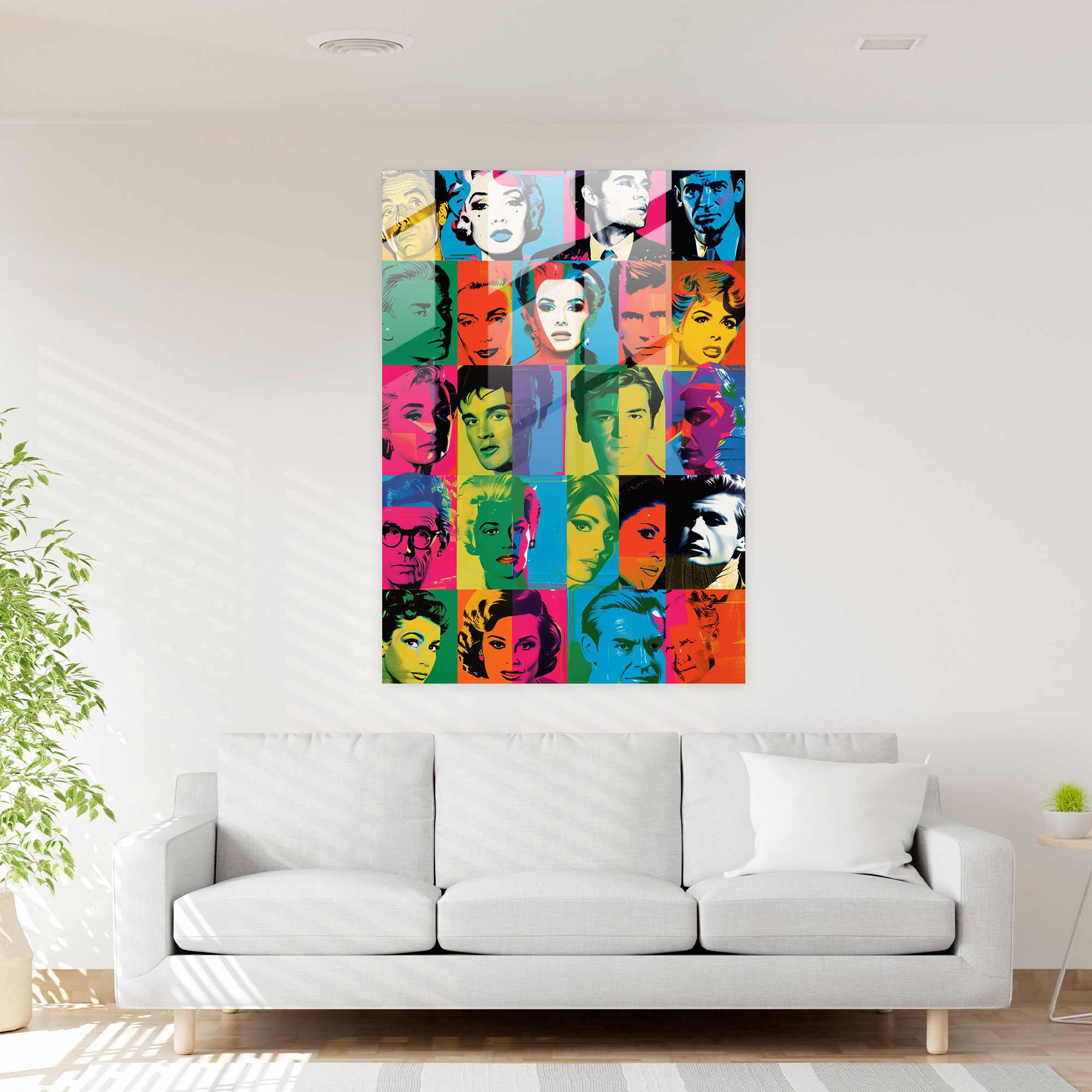Andy Warhol Ev Dekorasyonu - Ünlü Kolaj Cam Tablo