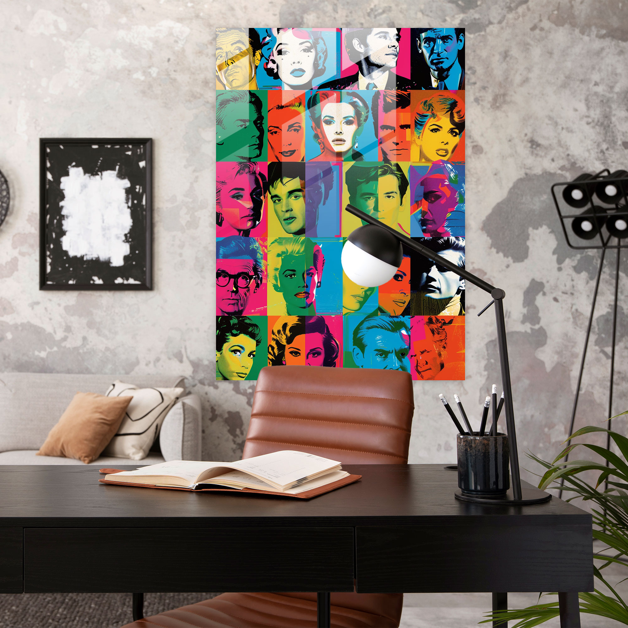 Andy Warhol Ev Dekorasyonu - Ünlü Kolaj Cam Tablo