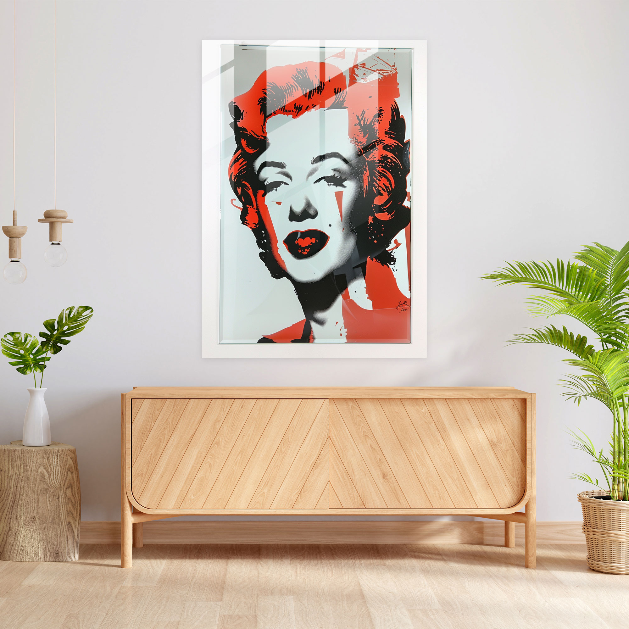 Andy Warhol Cam Tablo Sanatı - Minimalist Tasarım - Duvar Dekorasyonu İkonik Sanat Eseri