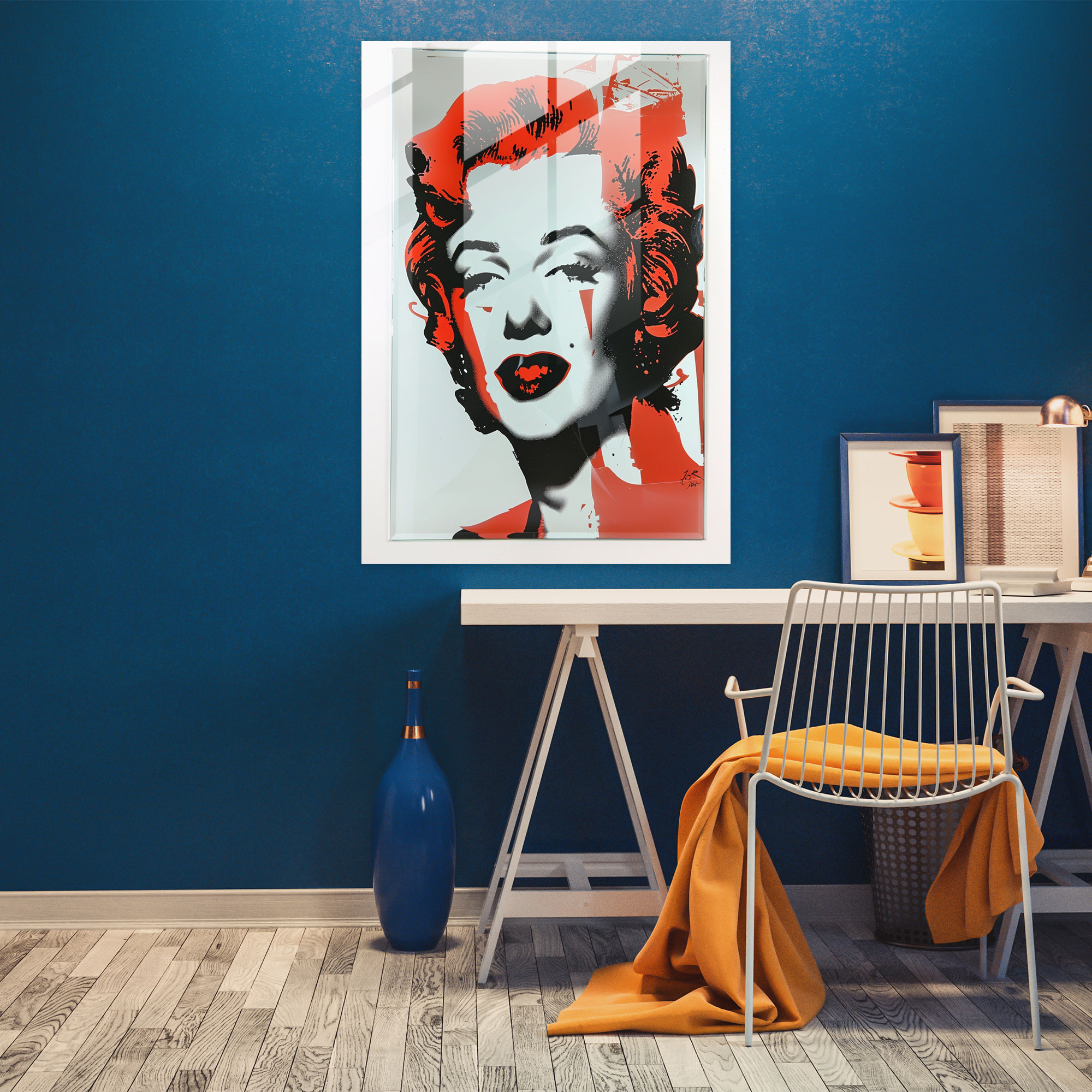 Andy Warhol Cam Tablo Sanatı - Minimalist Tasarım - Duvar Dekorasyonu İkonik Sanat Eseri