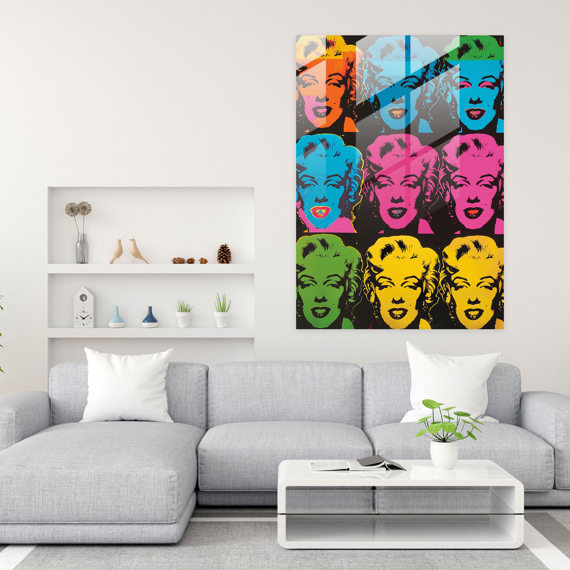 Andy Warhol Duvar Dekorasyonu - Pop Sanat Portreleri Cam Sanatı
Andy Warhol'un Pop Sanat Portreleri Cam Duvar Sanatı
