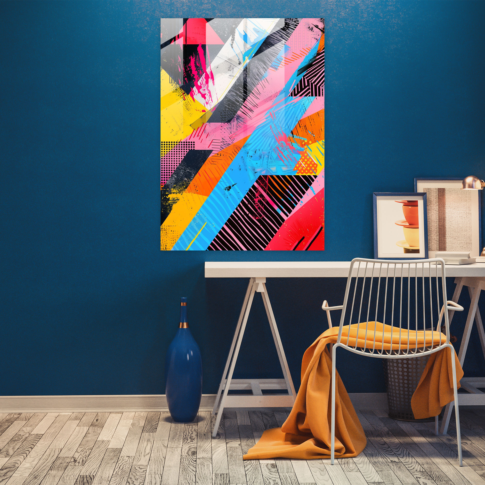 Andy Warhol Cam Tablo - Soyut Geometrik Desenler - Modern Sanat