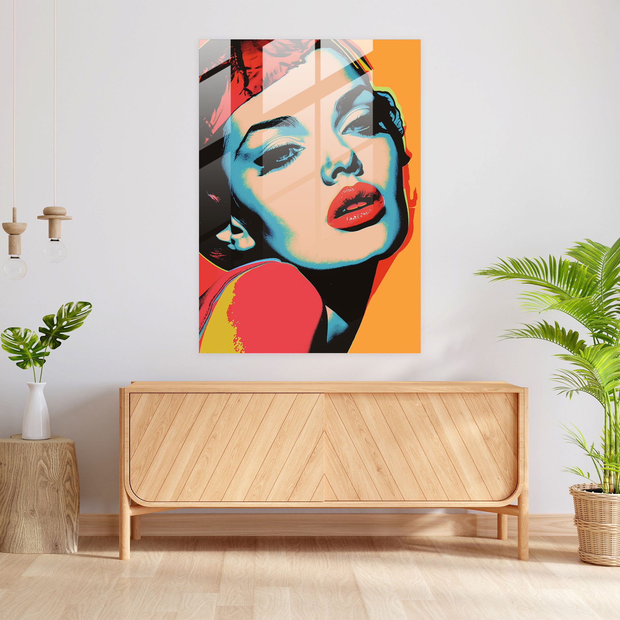 Andy Warhol Cam Tablo - Pop Art Portre - Duvar Dekorasyonu