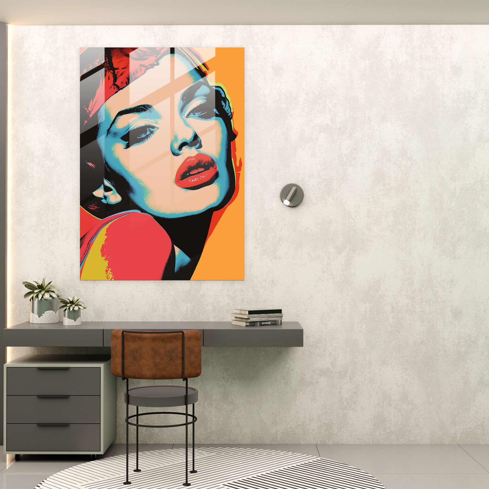 Andy Warhol Cam Tablo - Pop Art Portre - Duvar Dekorasyonu