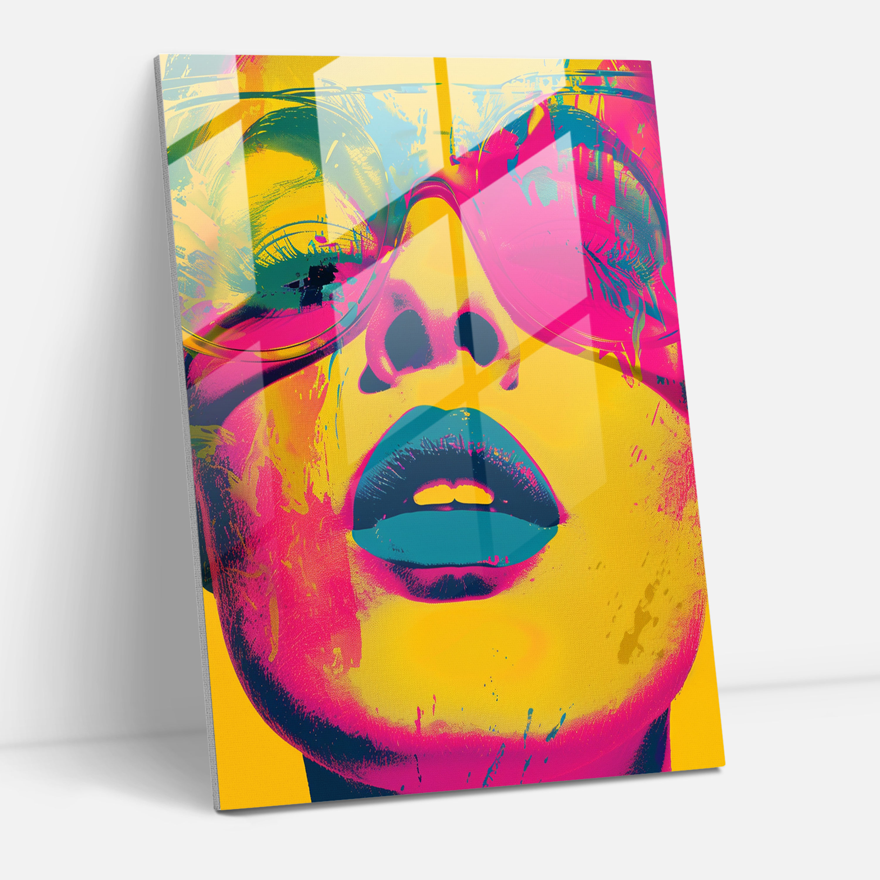 Andy Warhol Cam Tablo Sanatı - Canlı Renkler - Modern Sanat