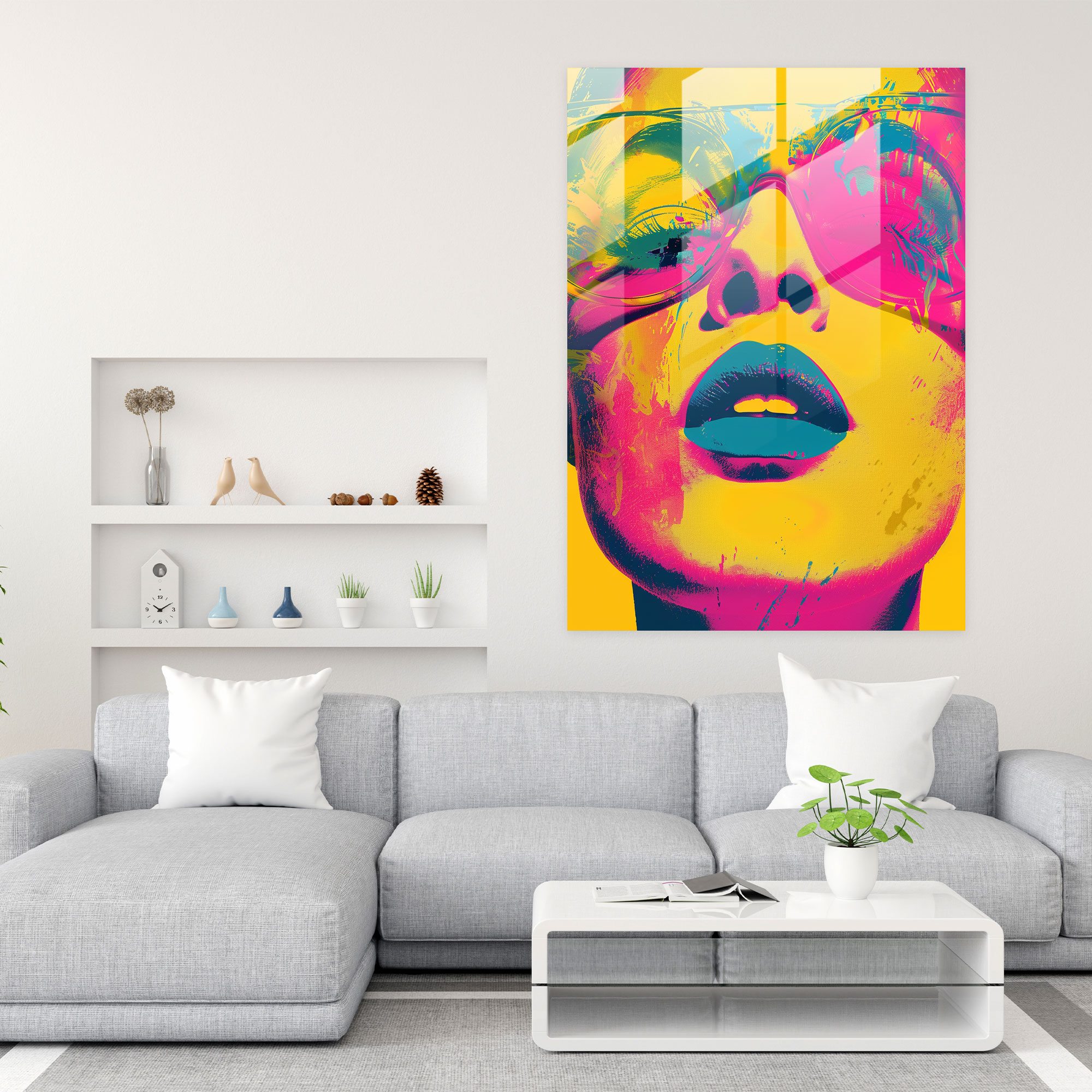 Andy Warhol Cam Tablo Sanatı - Canlı Renkler - Modern Sanat