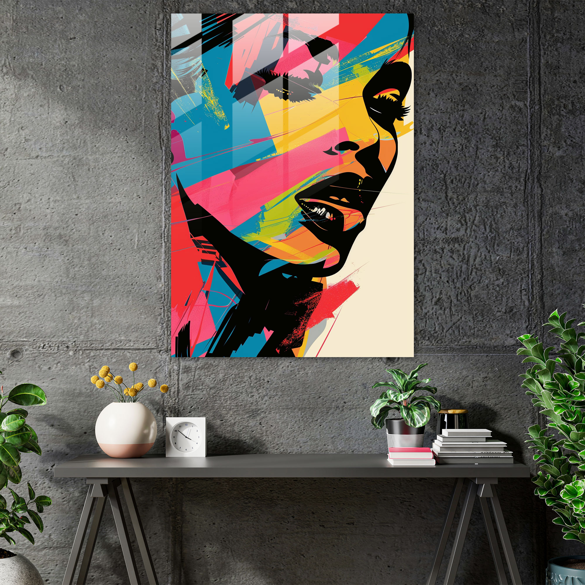 Andy Warhol Cam Tablo - Cesur Tipografi - Modern Sanat İle Eşsiz Bir Tasarım