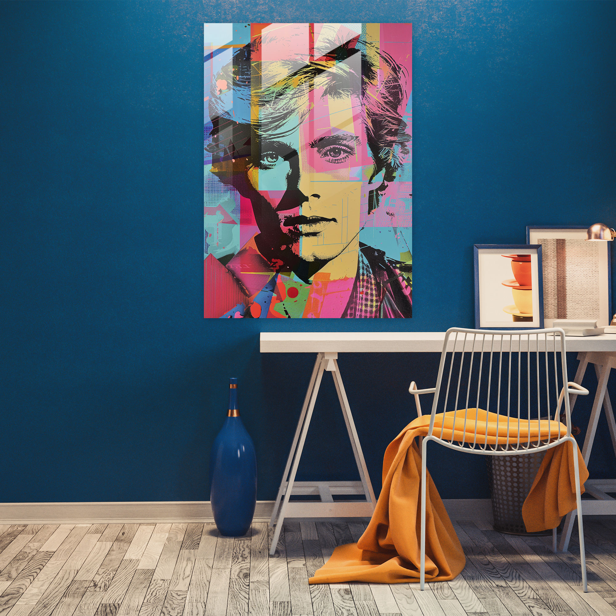 Andy Warhol Cam Tablo Sanatı - Pop Sanat Kolajı - Modern Sanat