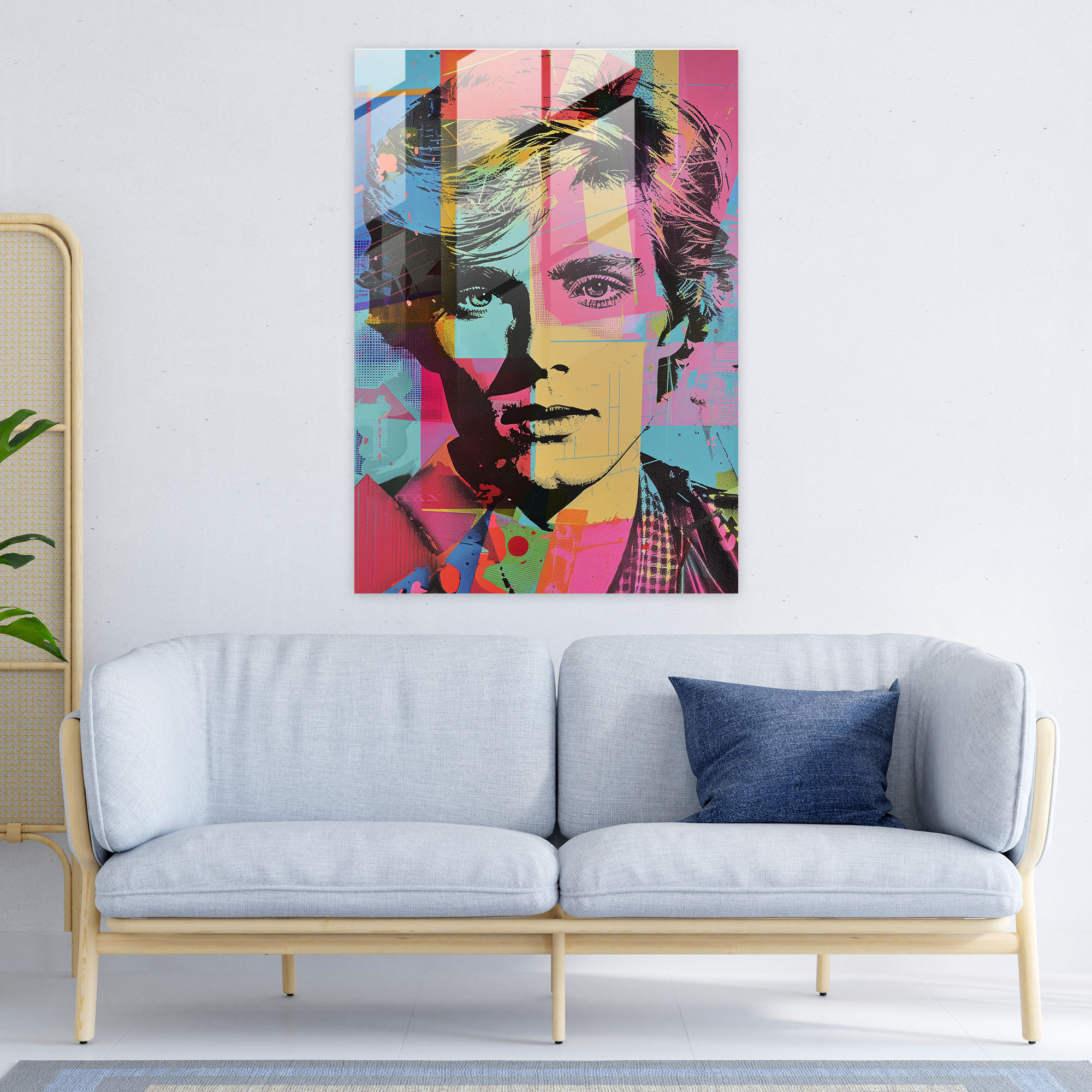 Andy Warhol Cam Tablo Sanatı - Pop Sanat Kolajı - Modern Sanat