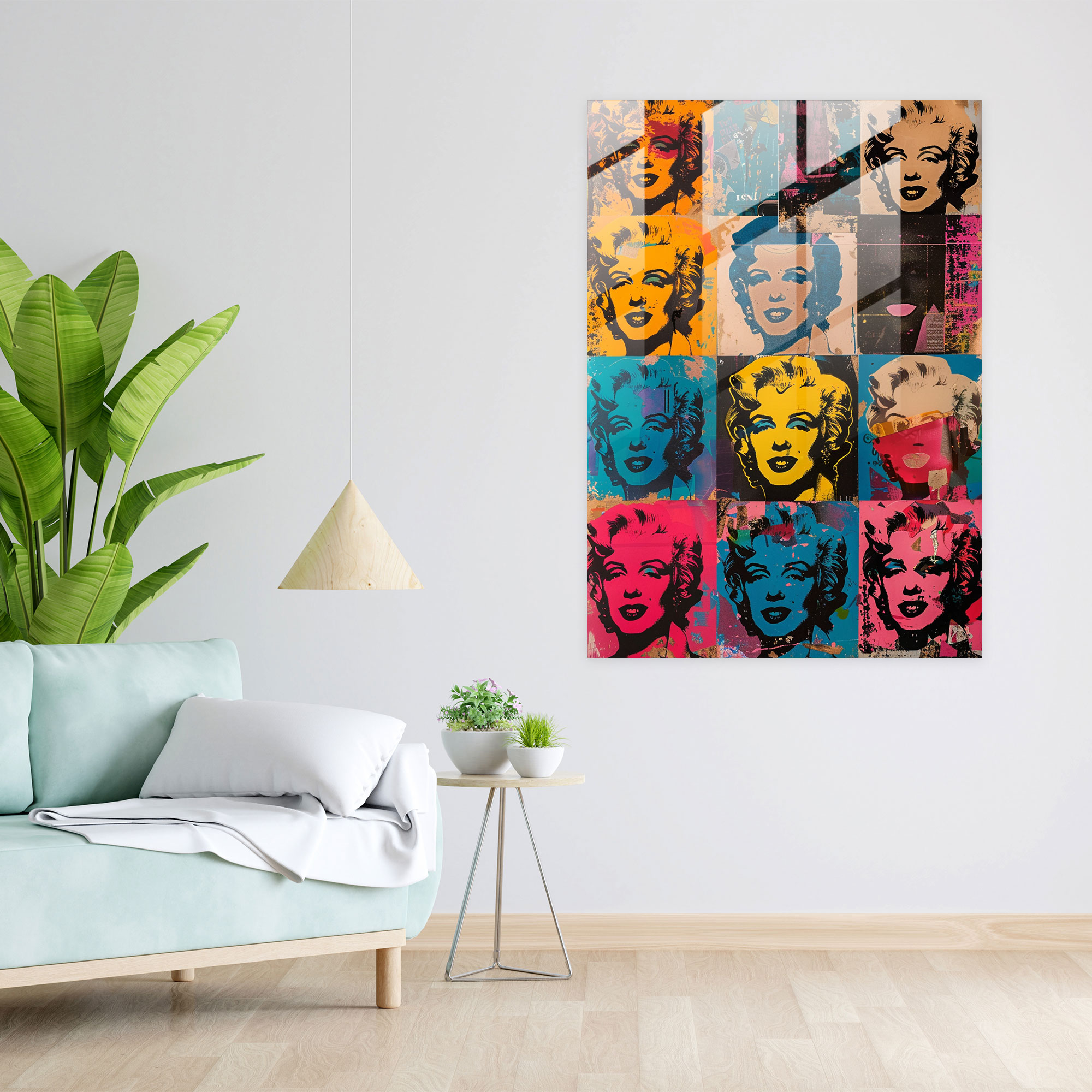 Andy Warhol Ev Dekorasyonu - Modern Sanat Cam Tablo Duvar Dekorasyonu