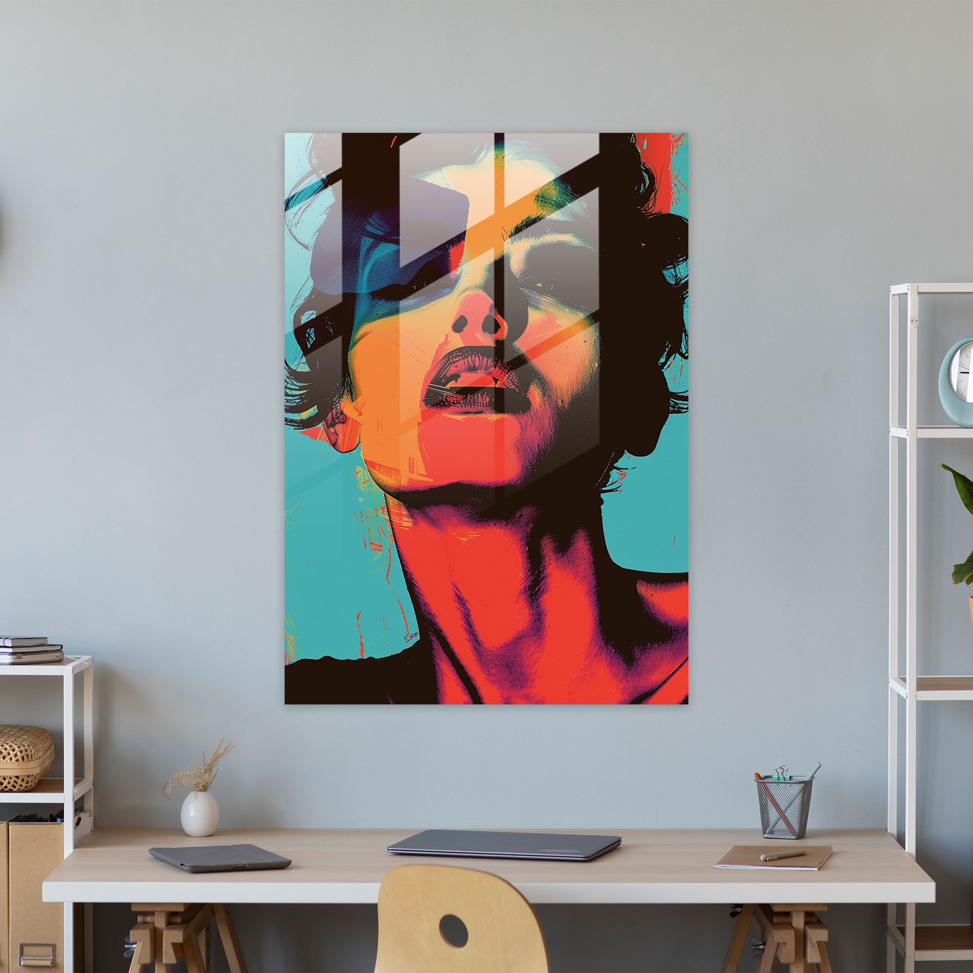 Andy Warhol Duvar Dekorasyonu - Cam Tablo Modern Sanat