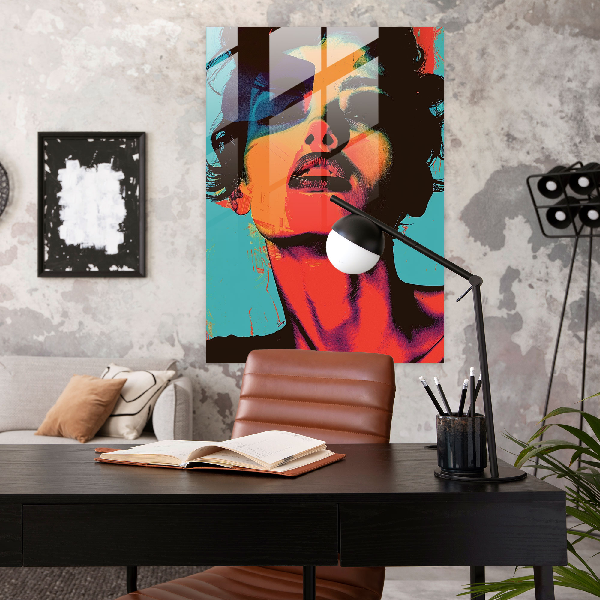 Andy Warhol Duvar Dekorasyonu - Cam Tablo Modern Sanat